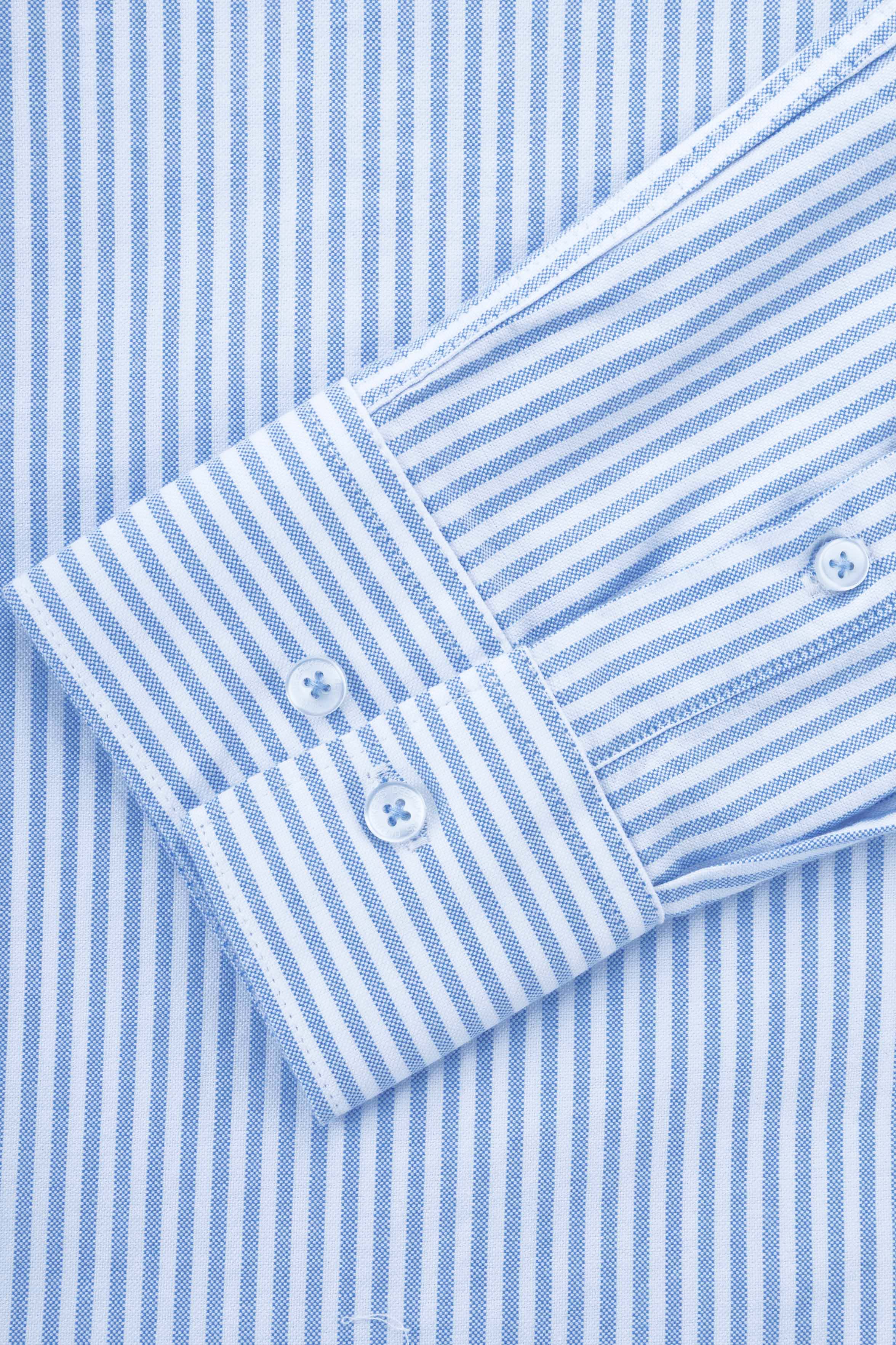 Light Blue Striped Oxford Smart Casual Shirt