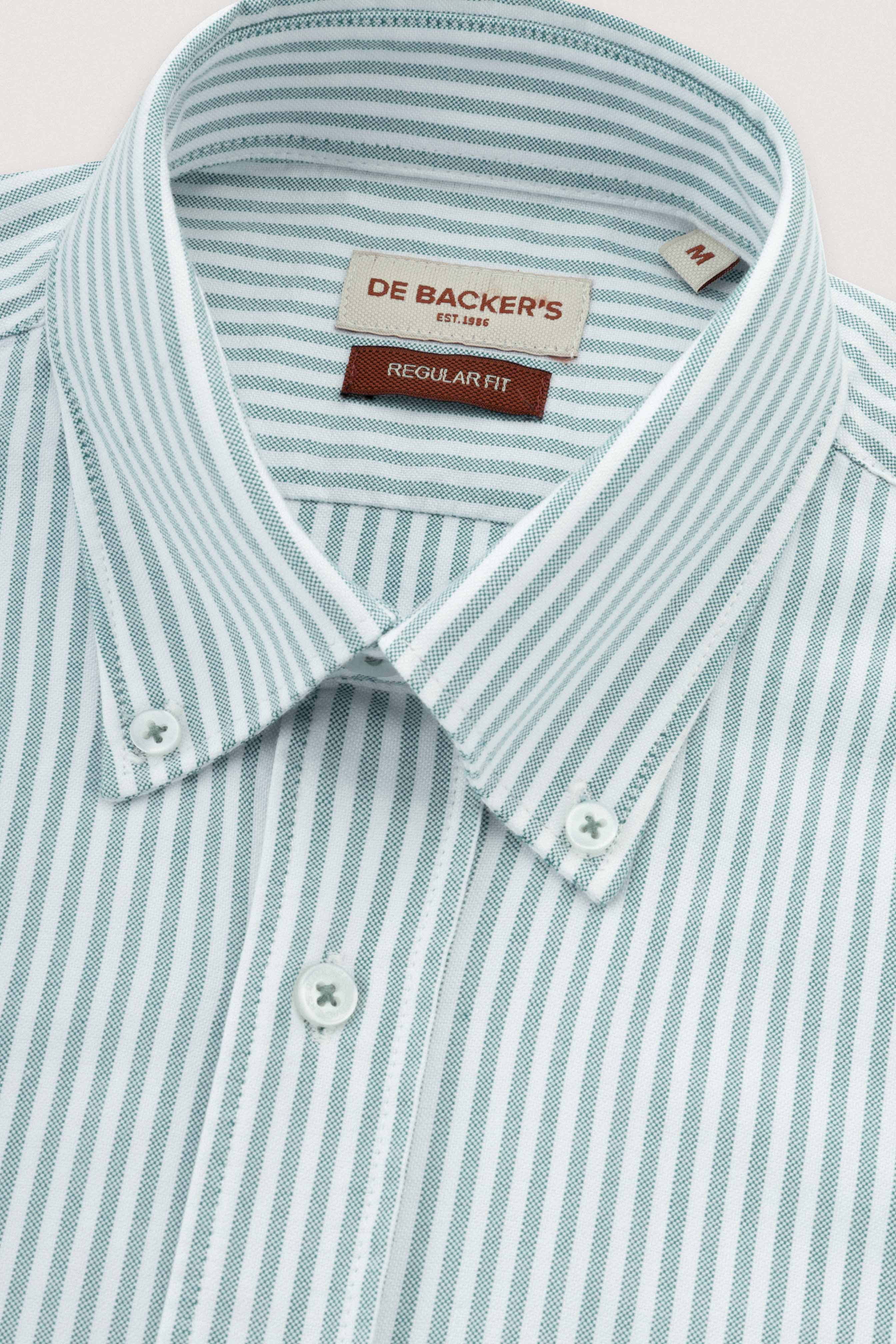 Turquoise Gray Striped Oxford Smart Casual Shirt