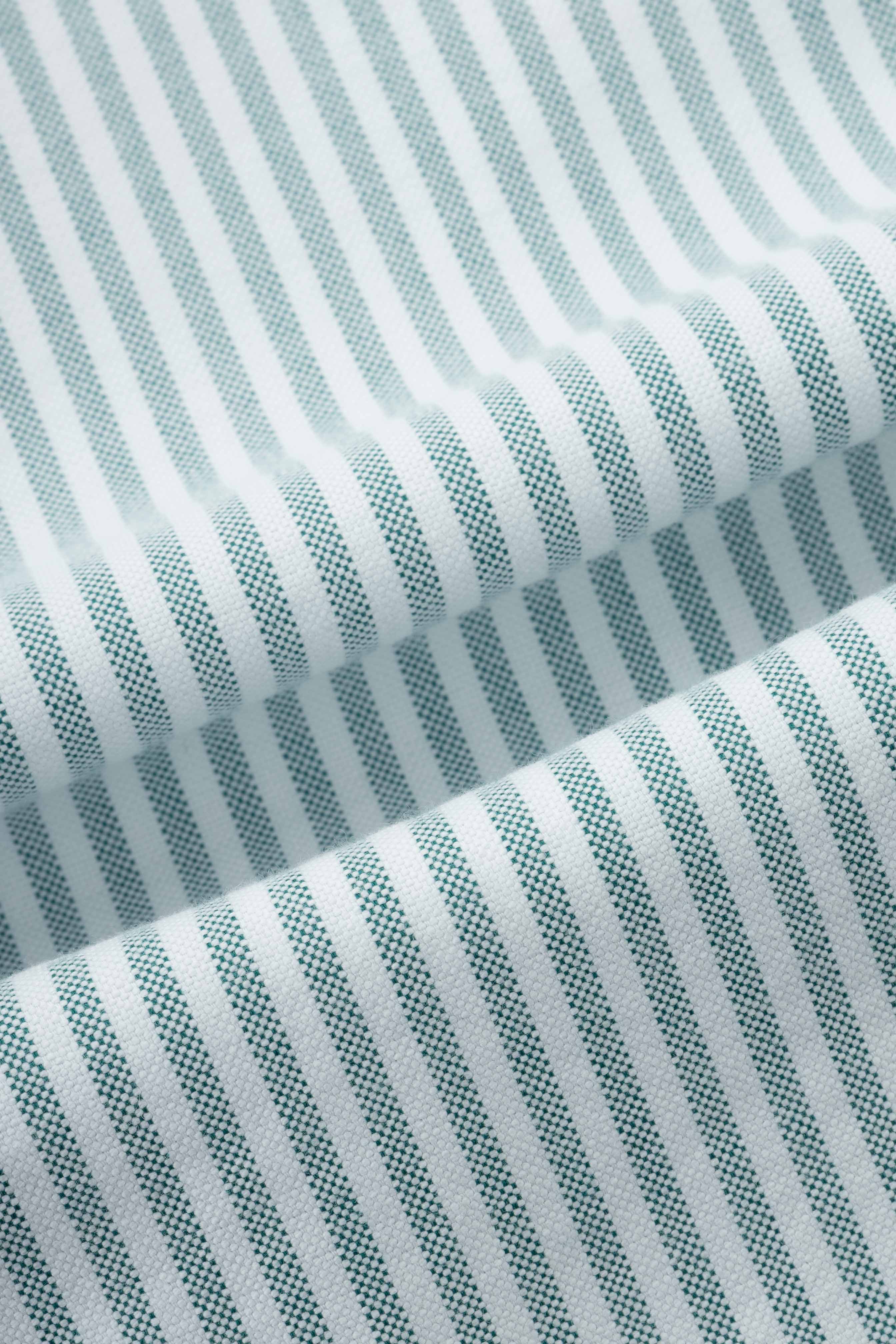 Turquoise Gray Striped Oxford Smart Casual Shirt