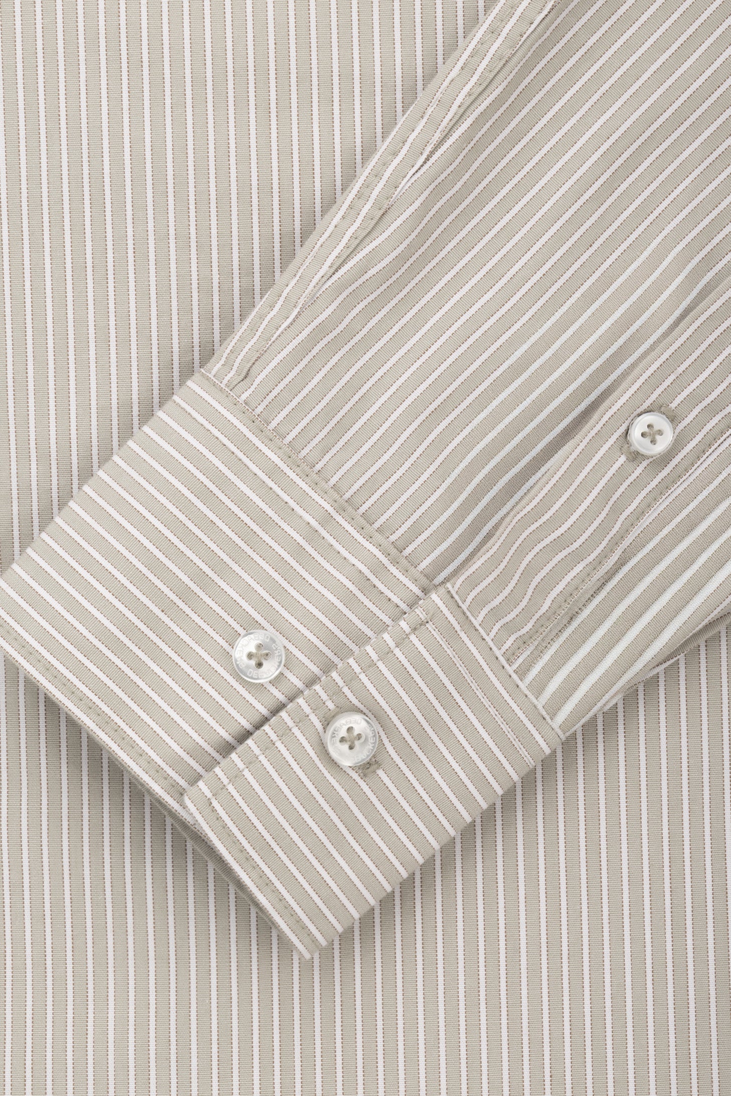 Light Brown Striped Smart Casual Shirt