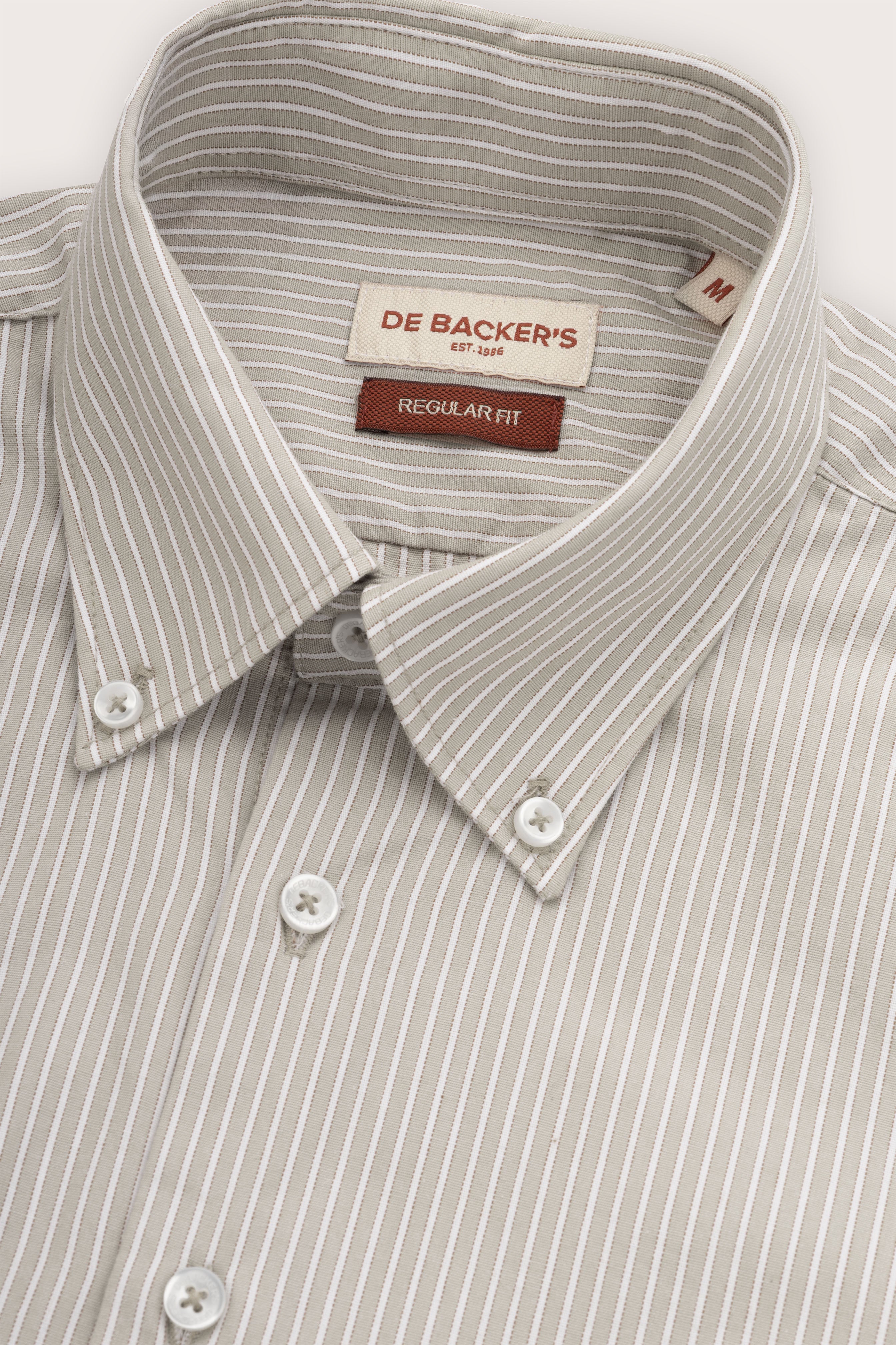 Light Brown Striped Smart Casual Shirt