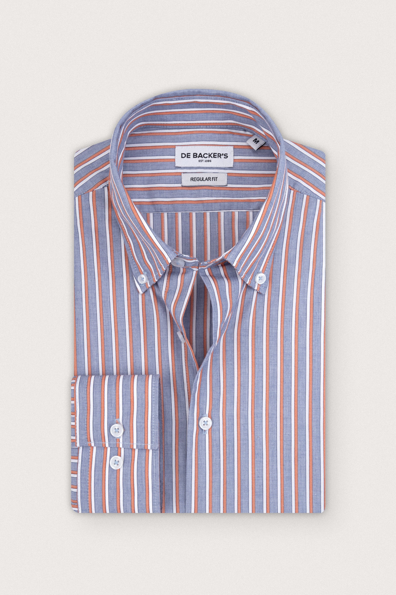 Striped Orange Smart Casual Shirt