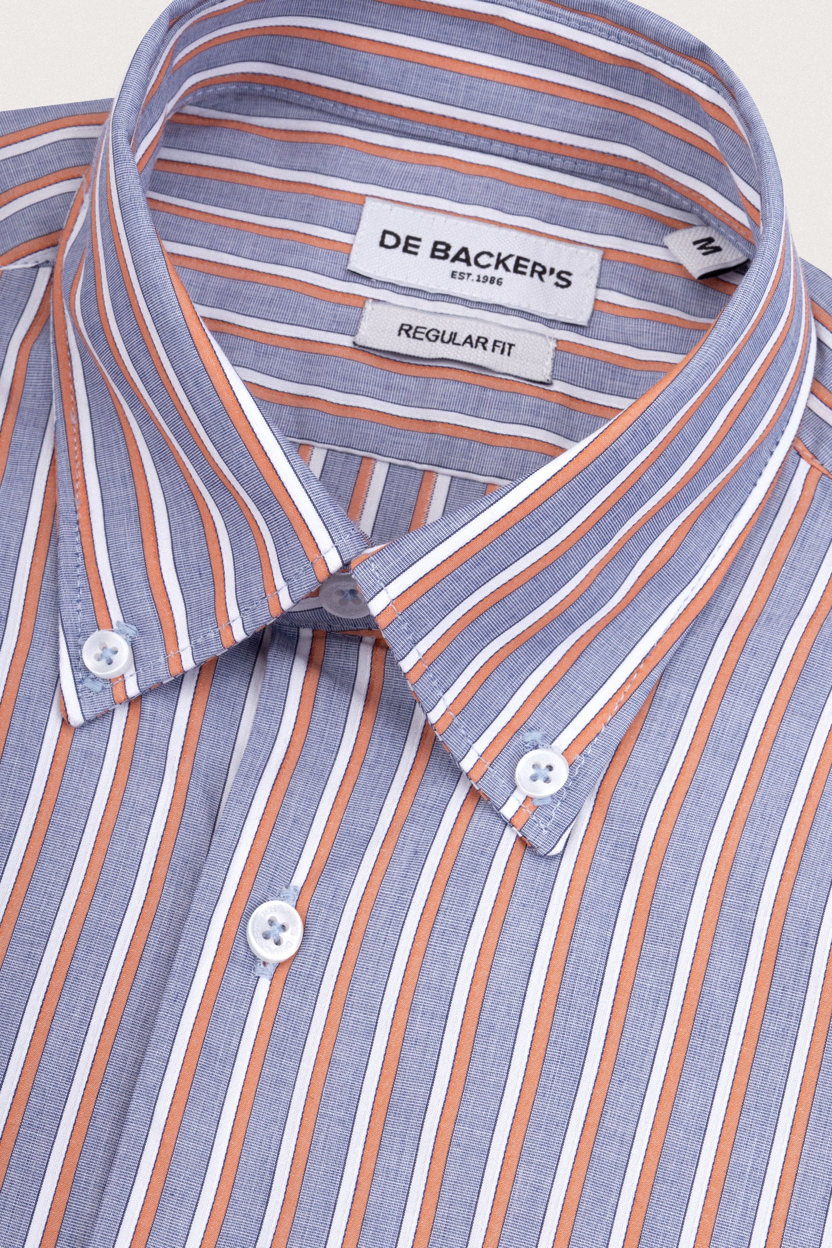 Striped Orange Smart Casual Shirt