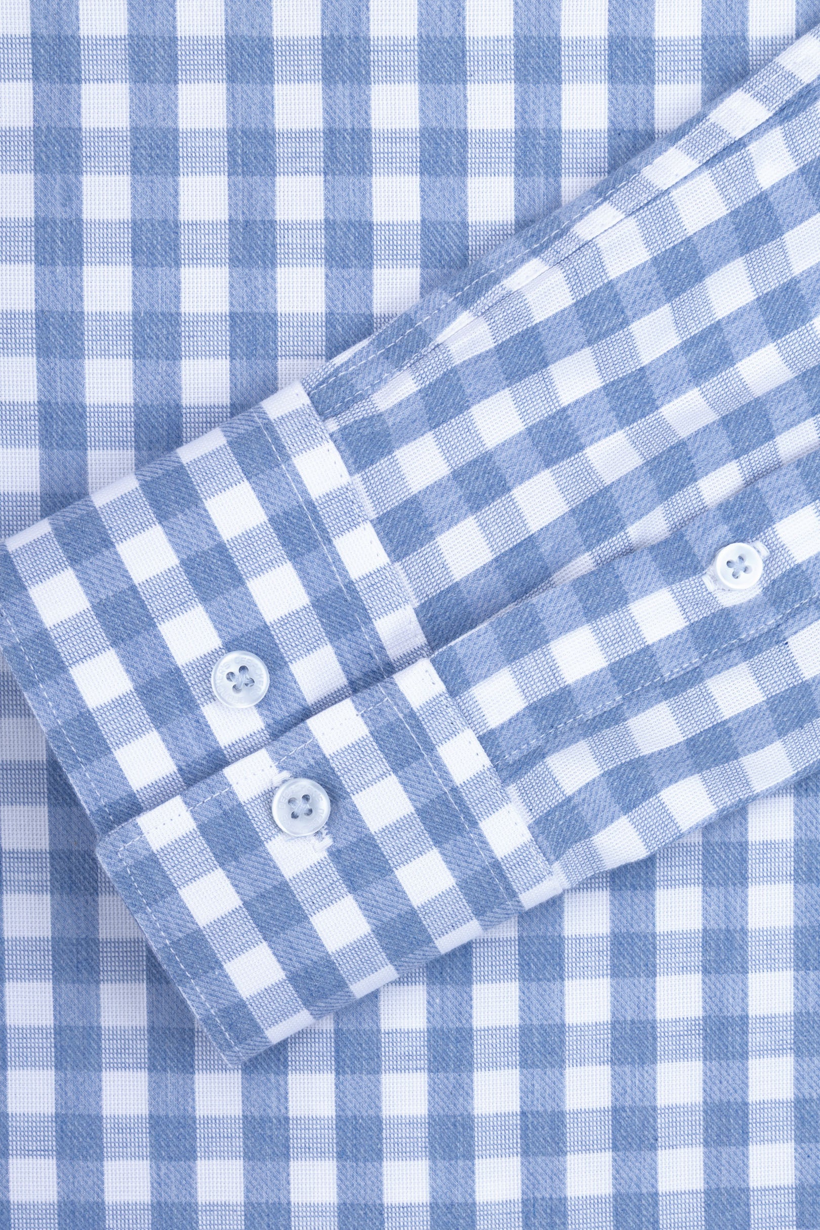 Light Blue Checked Smart Casual Shirt