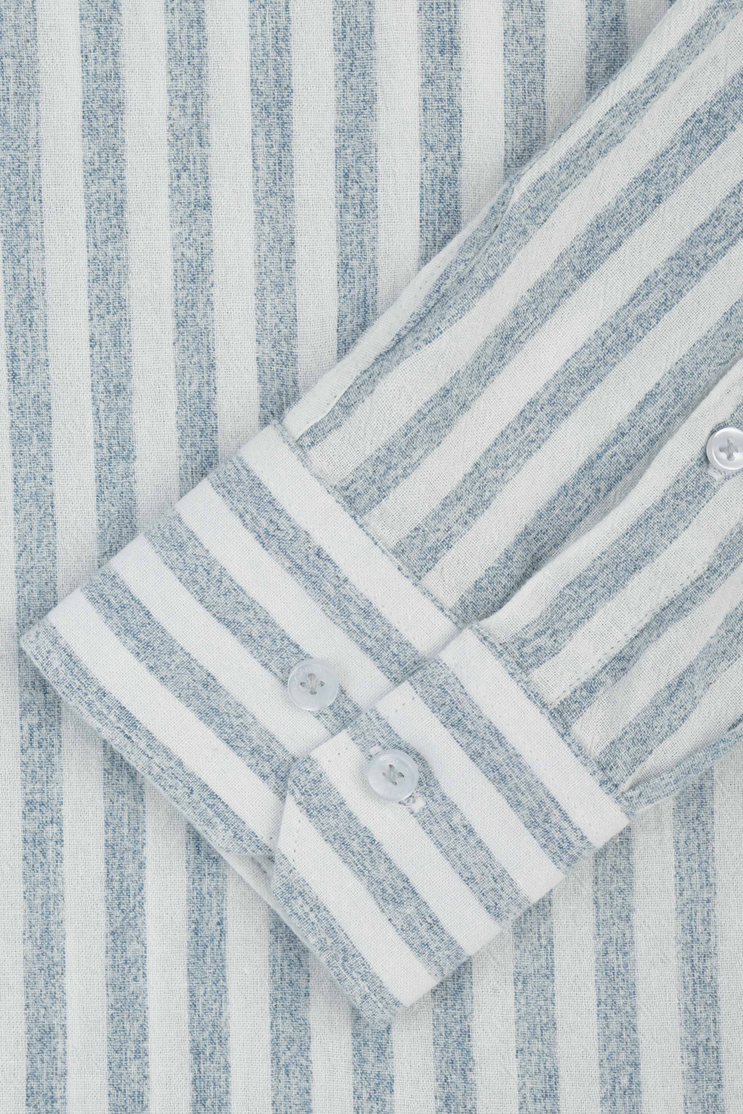 Striped Light Blue Casual Shirt