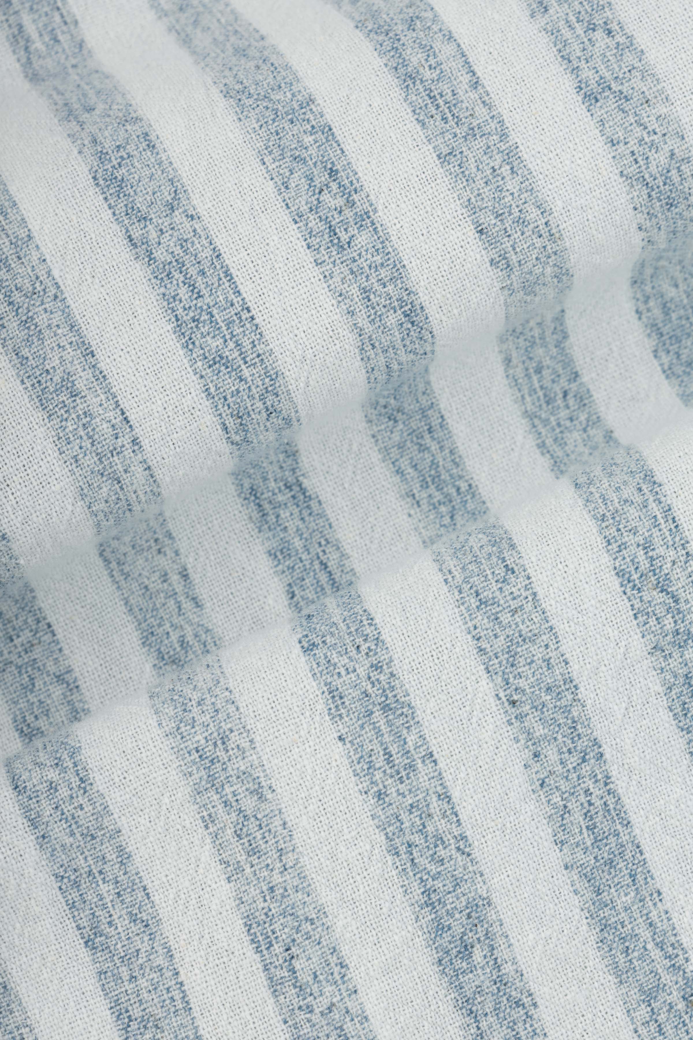 Striped Light Blue Casual Shirt