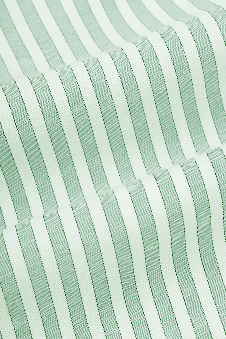 Striped Light Green Casual Shirt