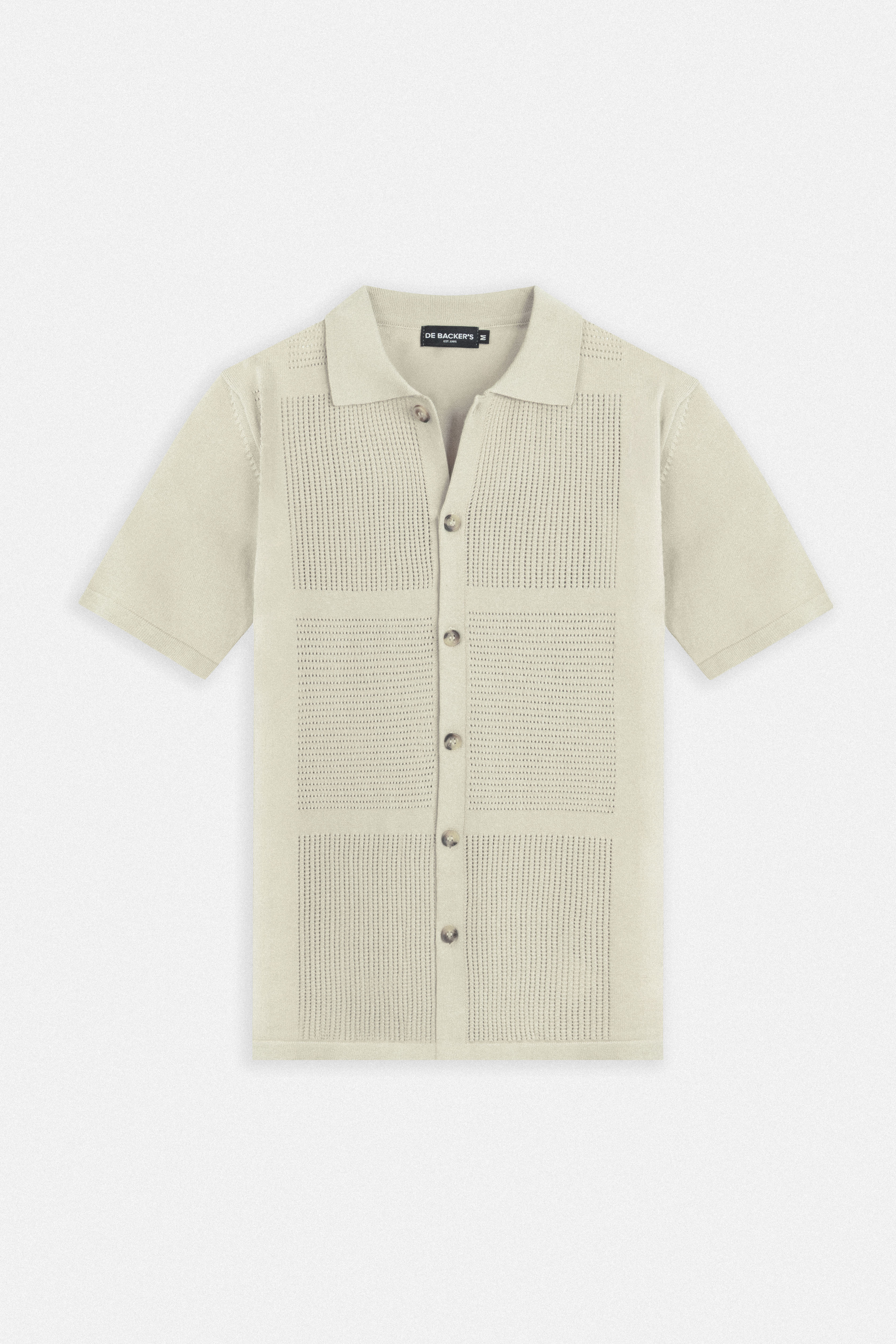 Knitted Beige Short Sleeves Shirt