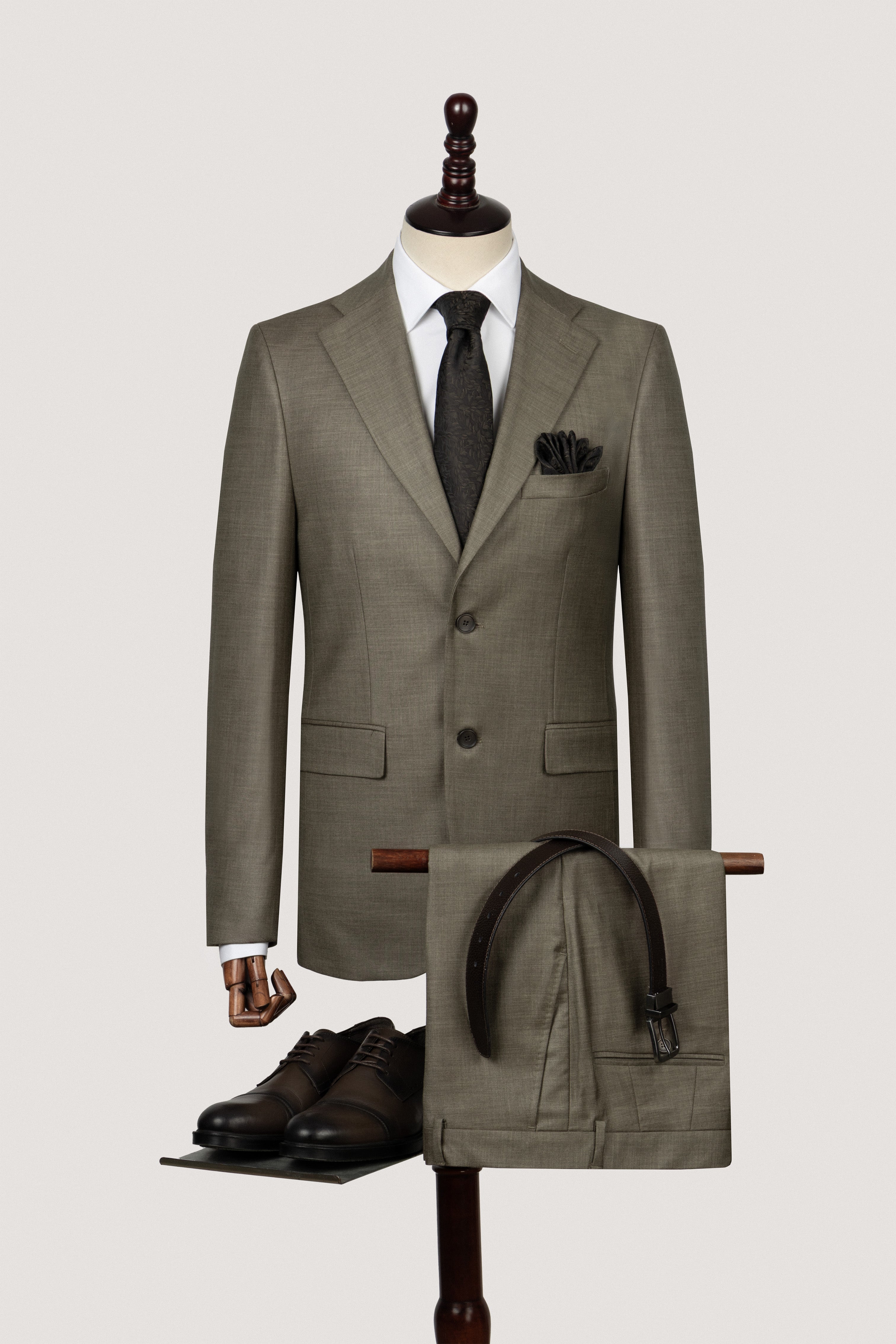 Light Brown Patterned Classic Suit