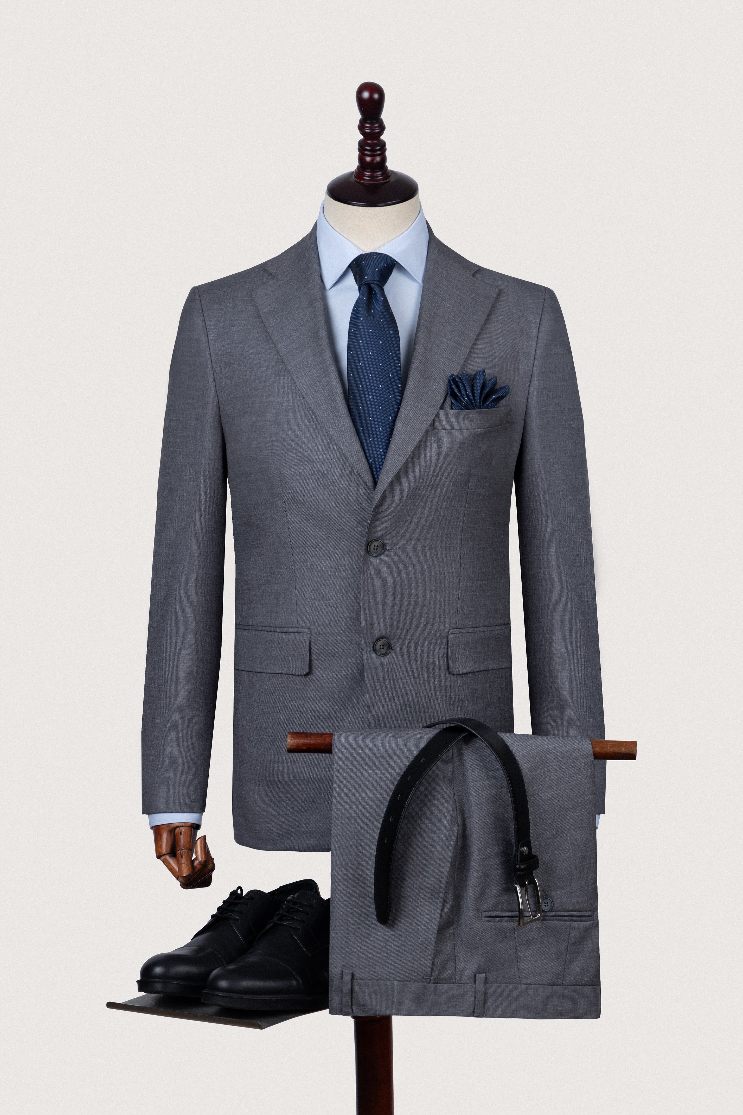 Dark Gray Patterned Classic Suit