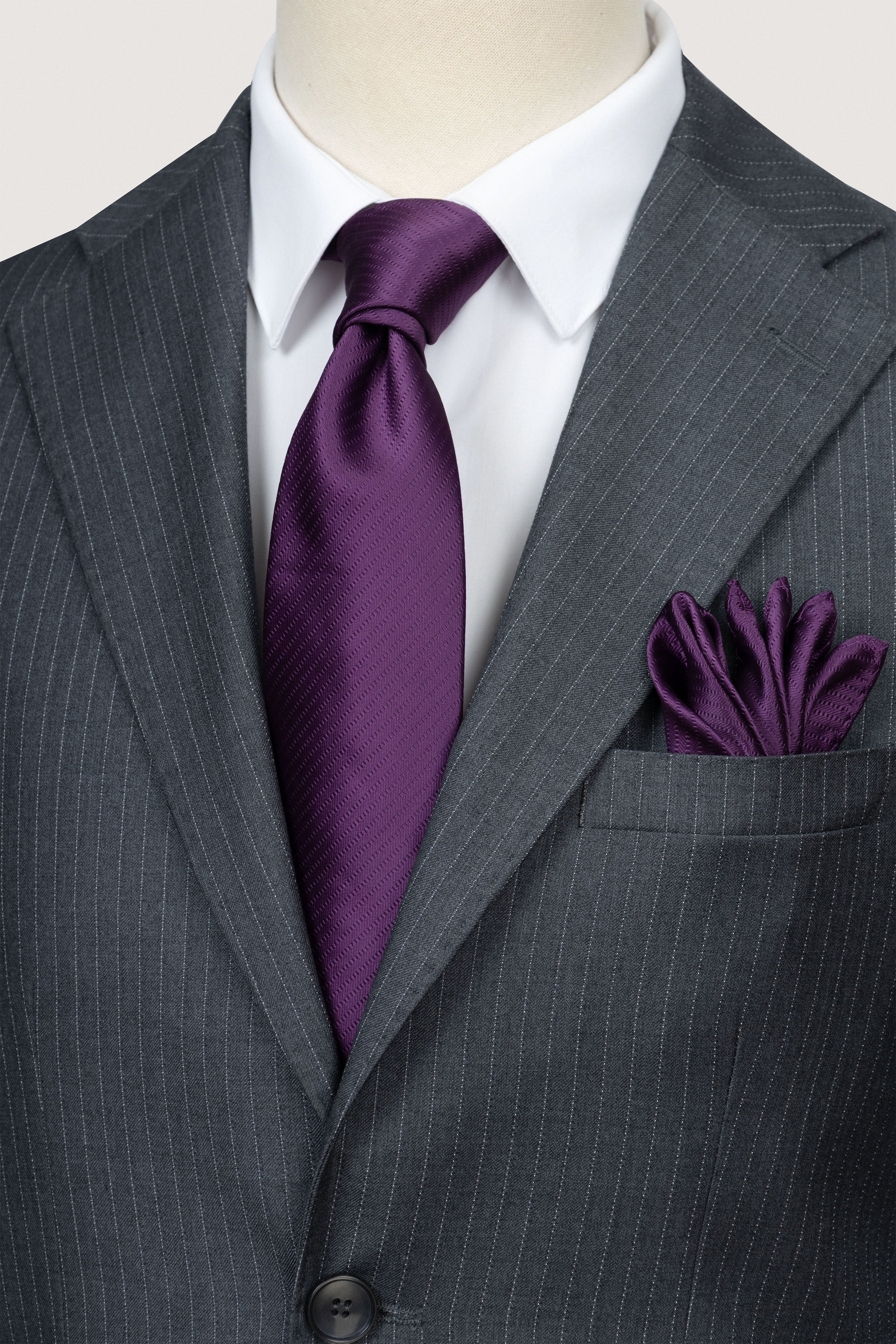 Gray Striped Classic Suit