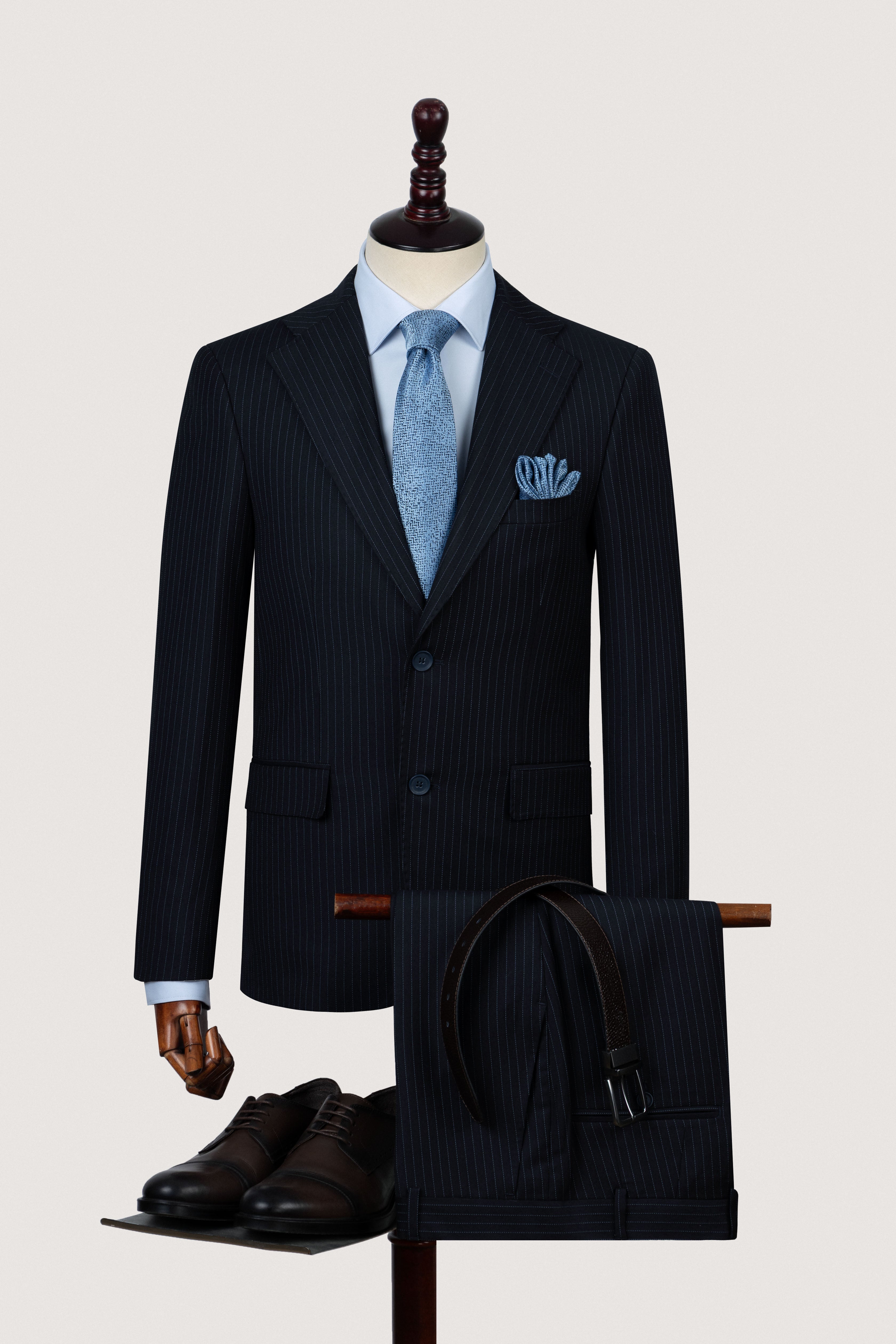 Black Striped Classic Suit