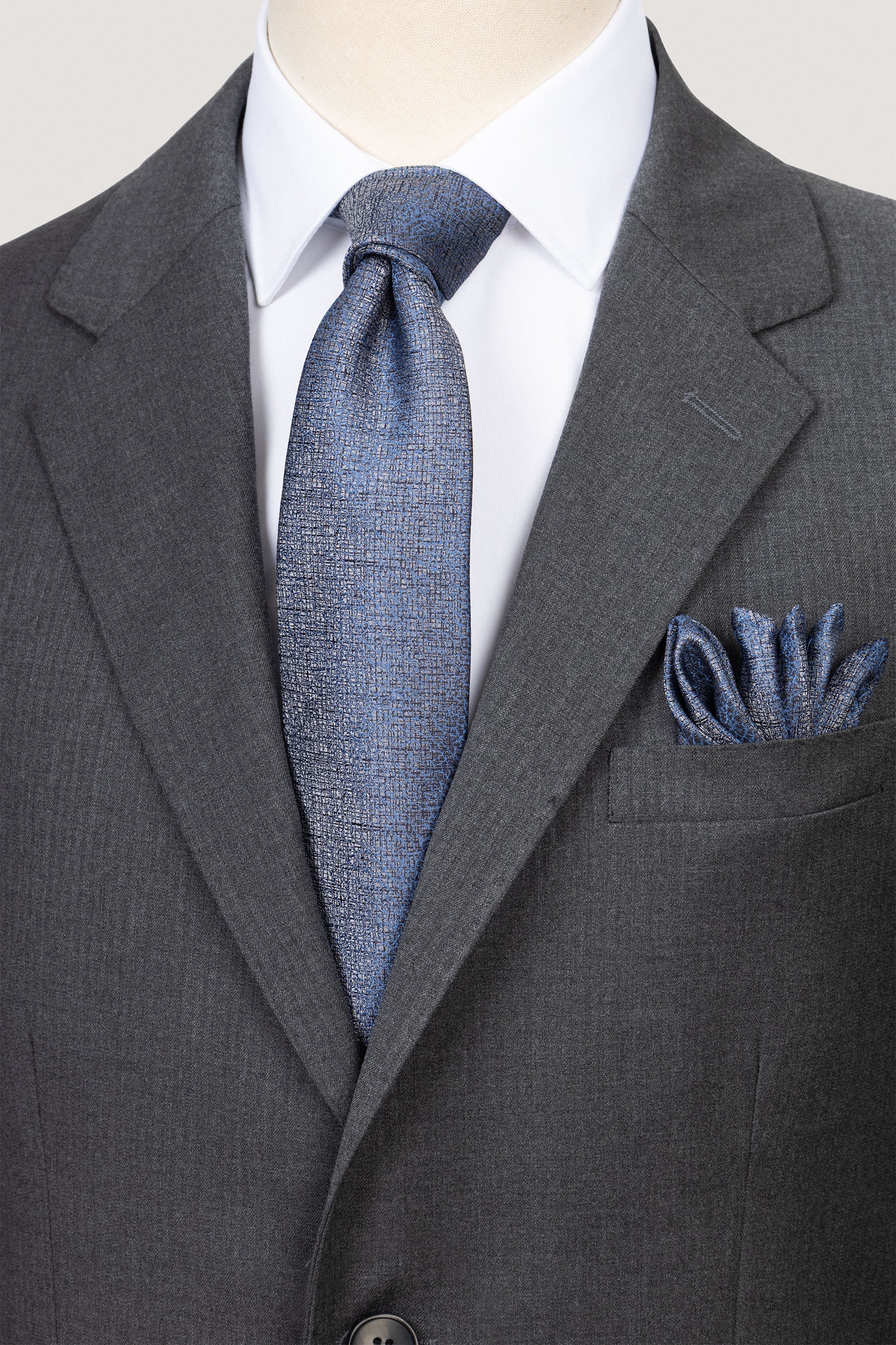 Dark Gray Striped Classic Suit