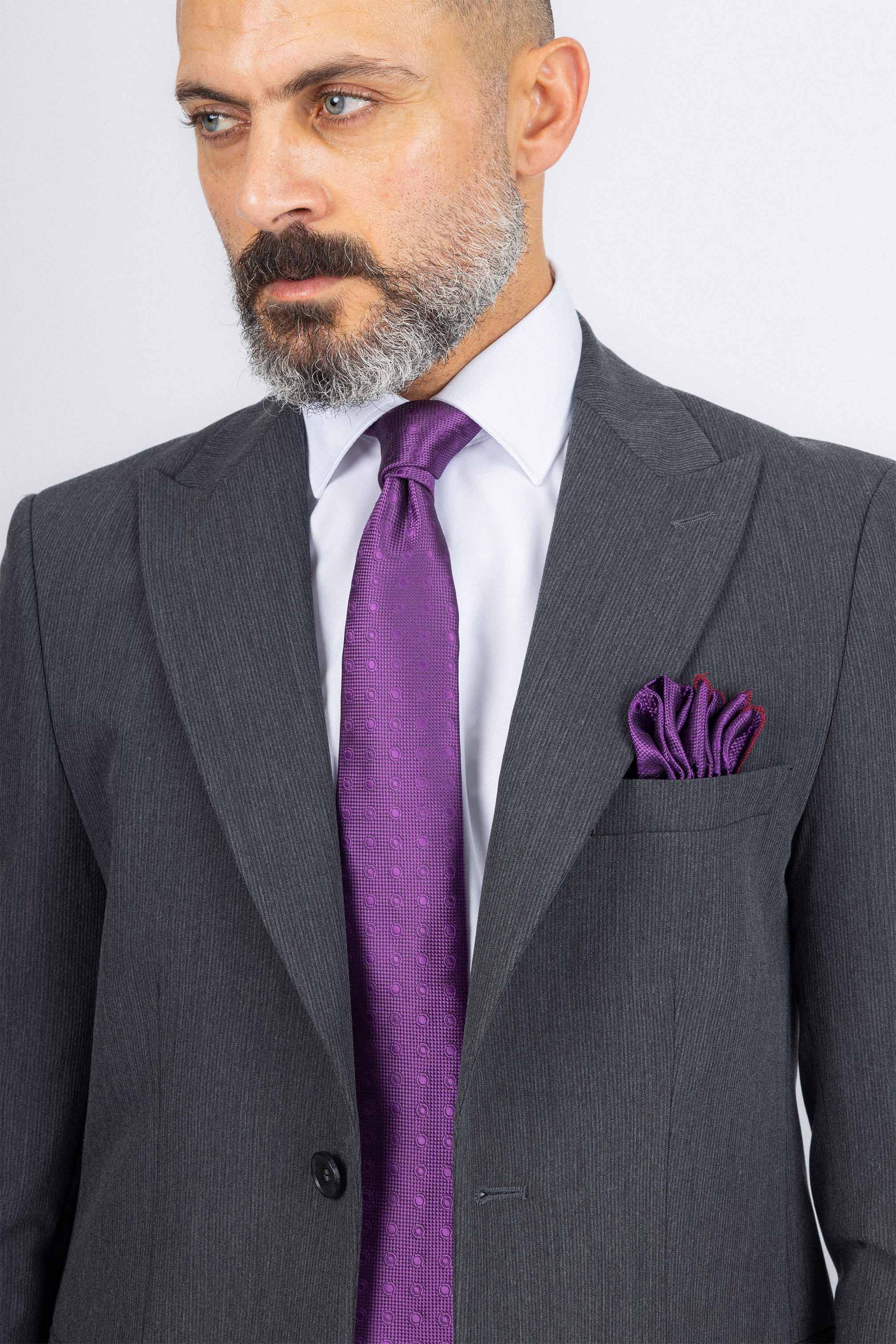 Dark Gray Striped Classic Suit