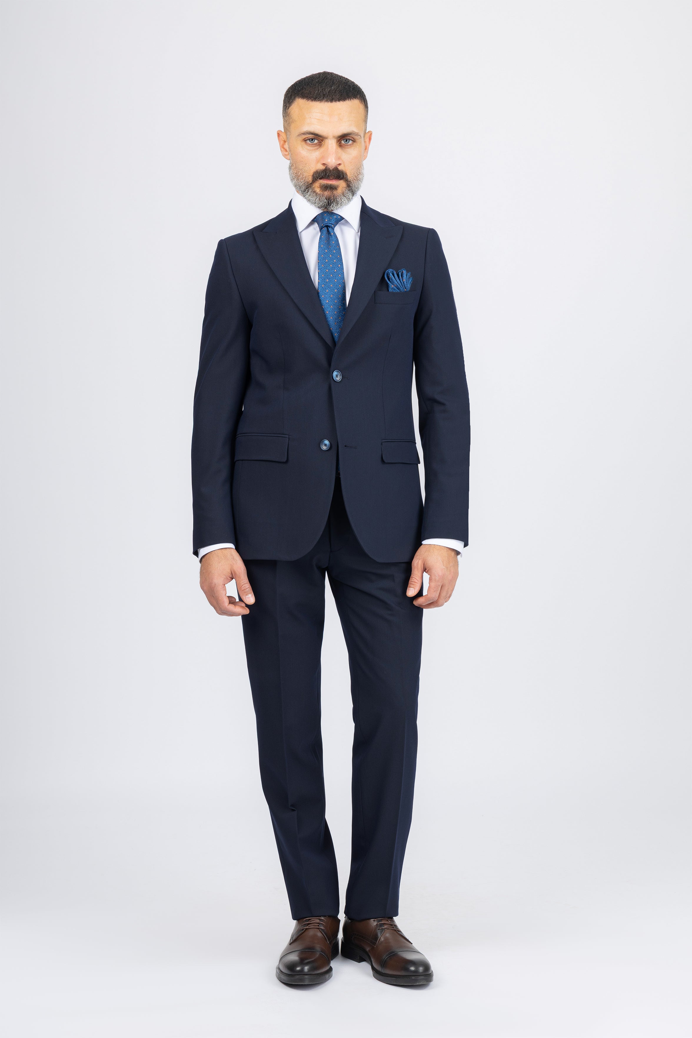 Navy Striped Classic Suit