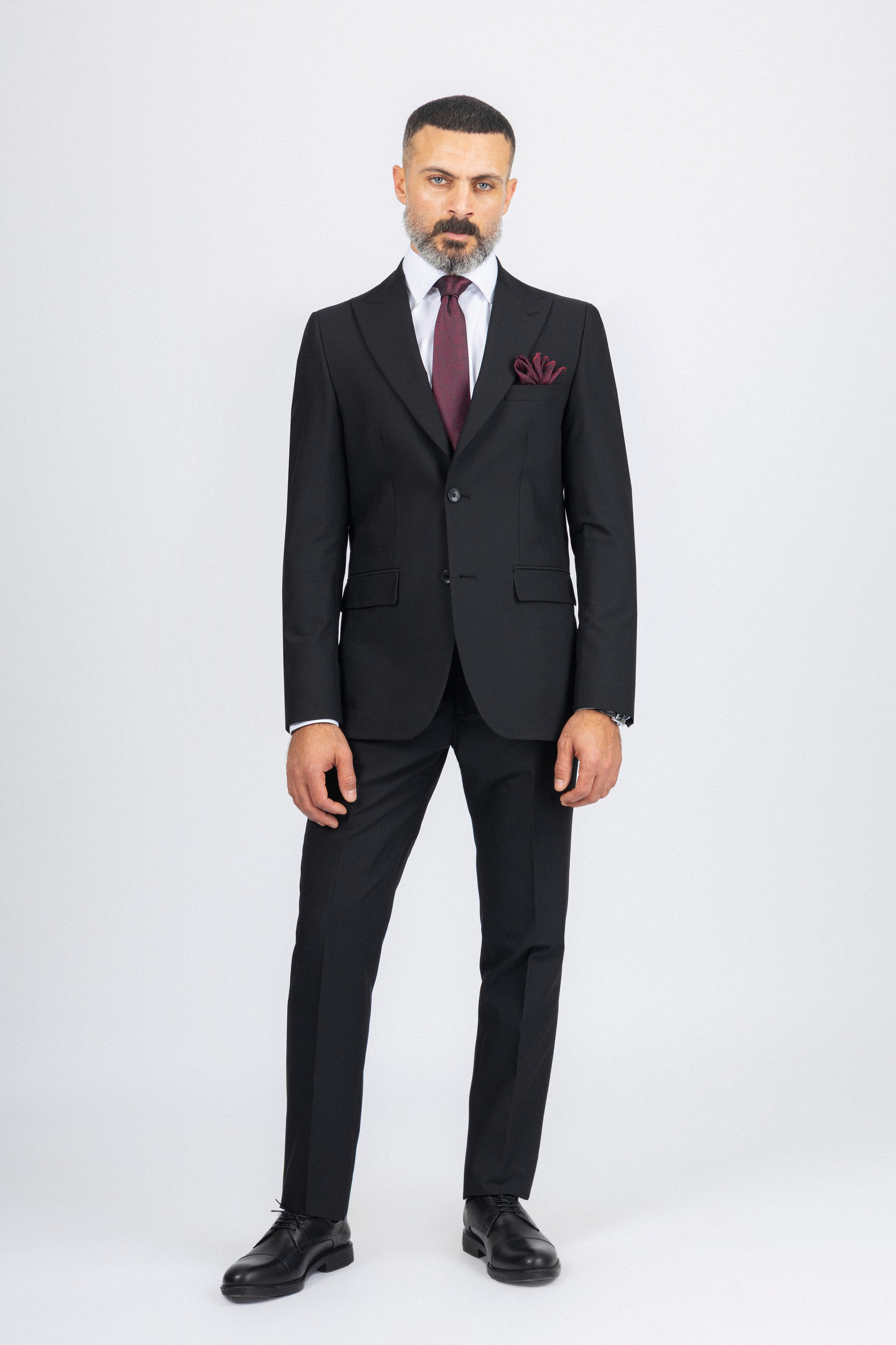 Black Striped Classic Suit