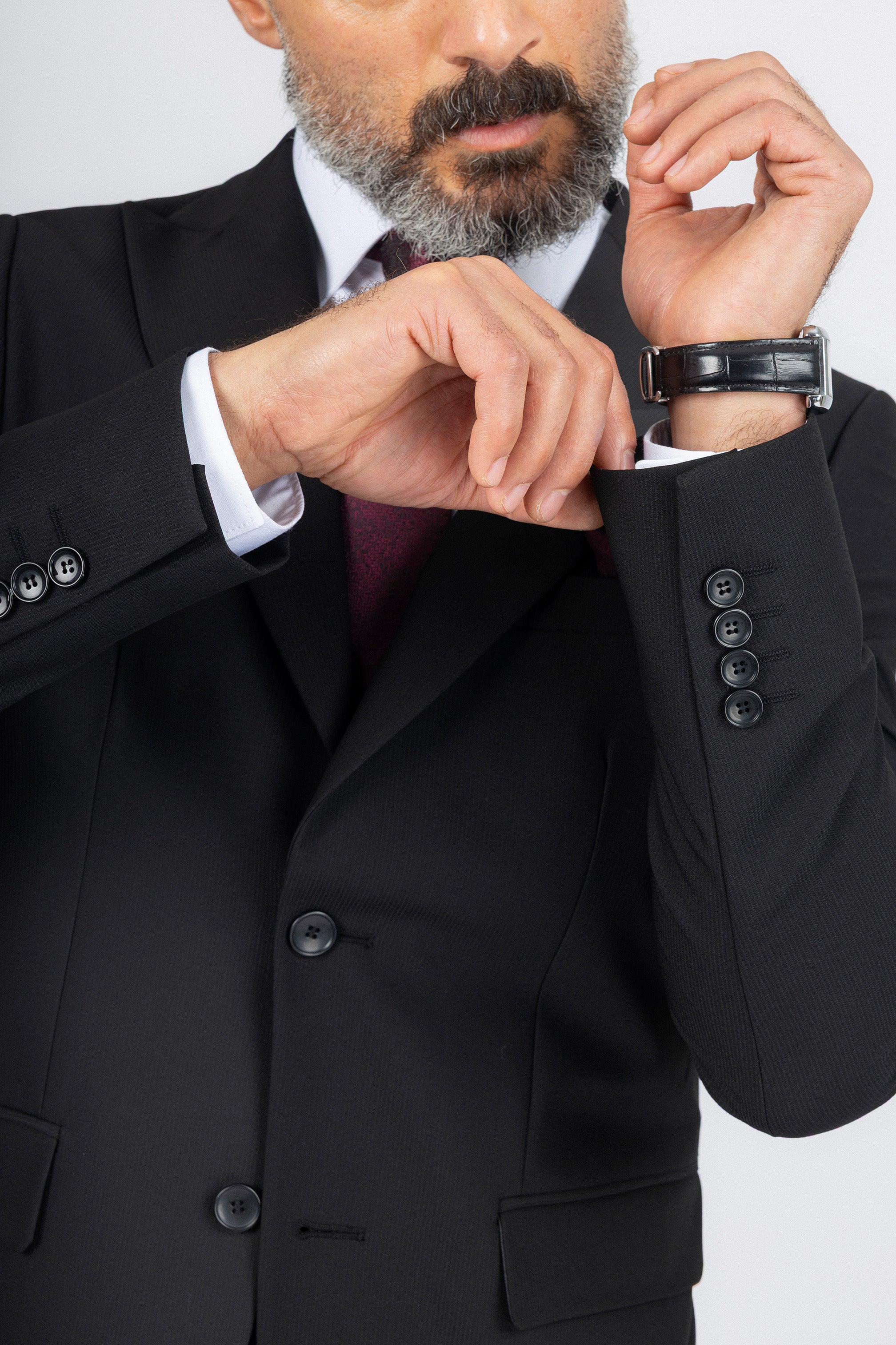 Black Striped Classic Suit