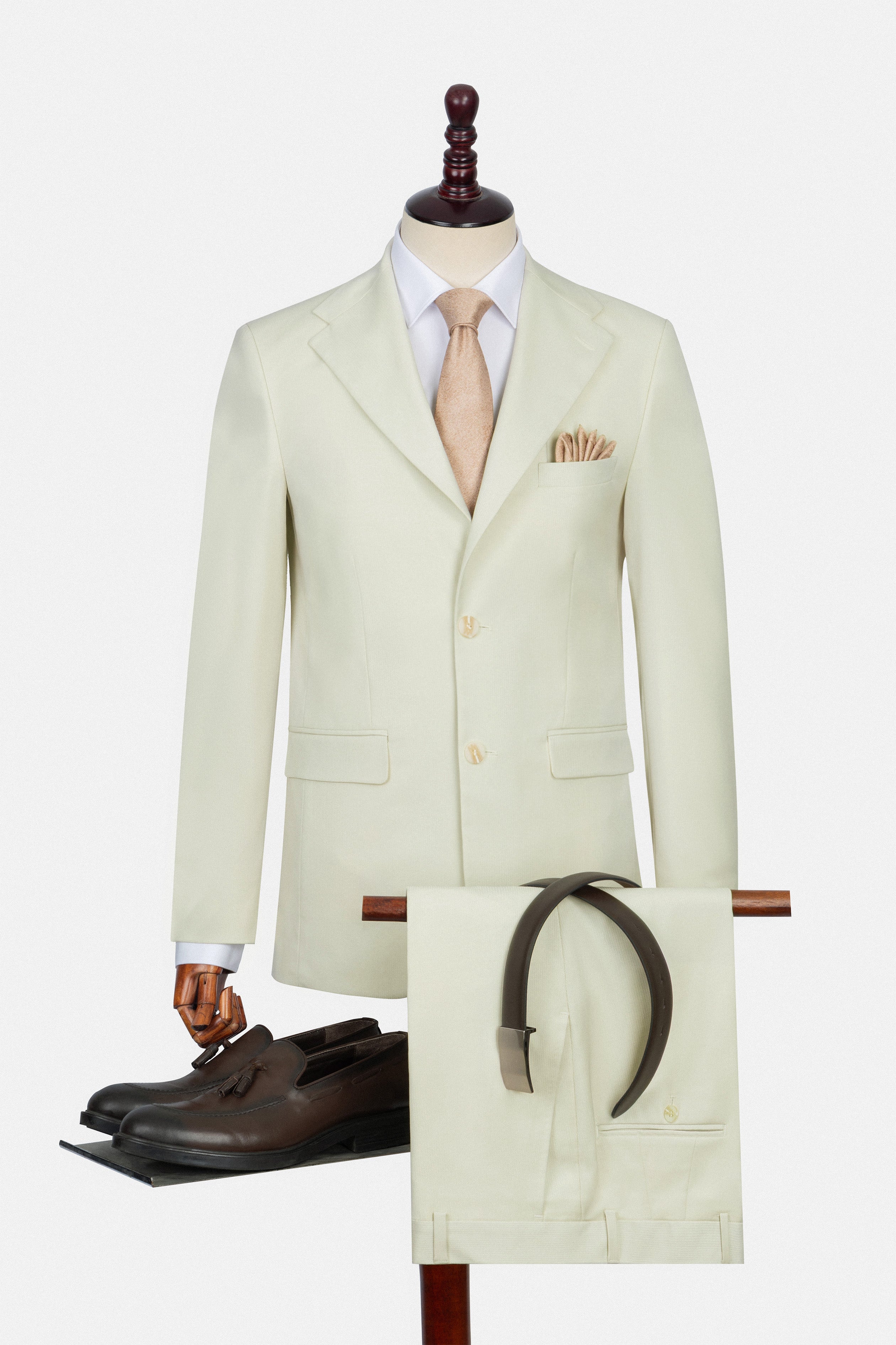 Jacquard Light Beige Suit