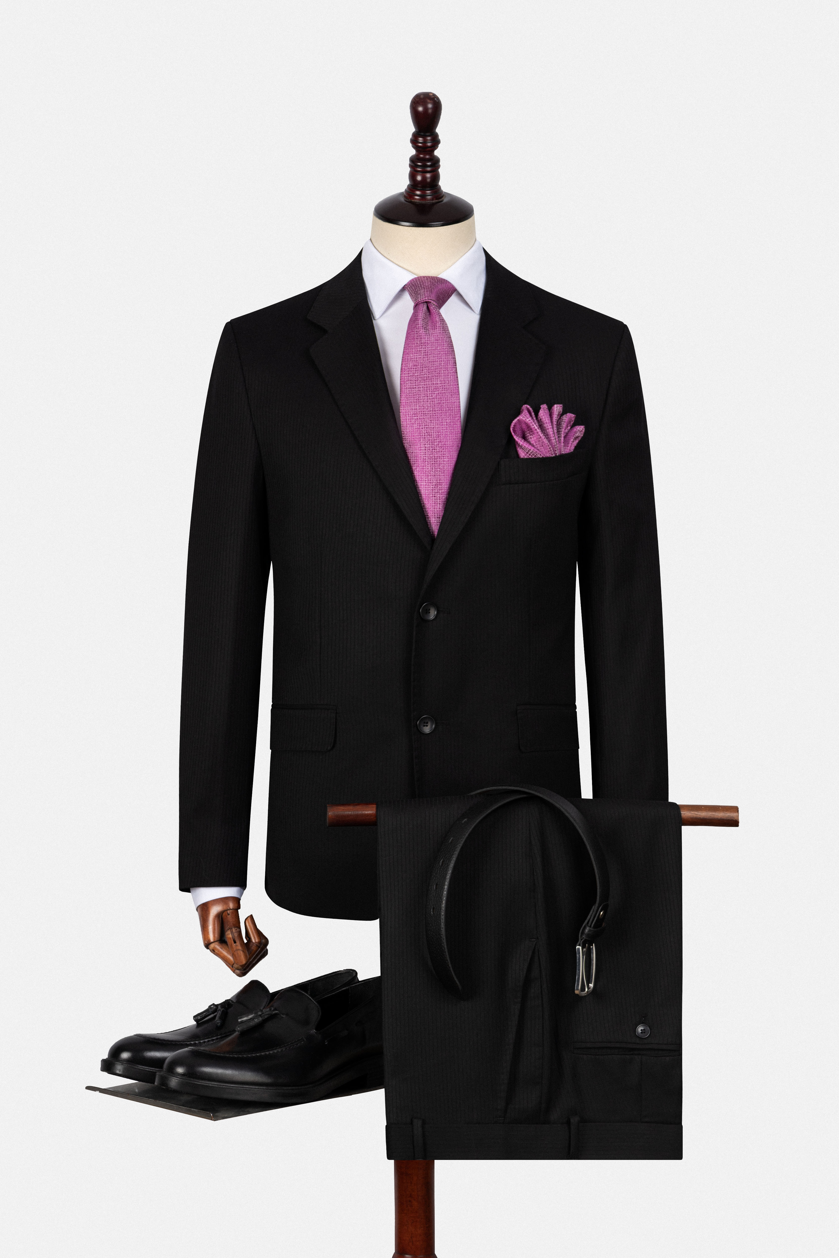 Black Striped Formal Suit