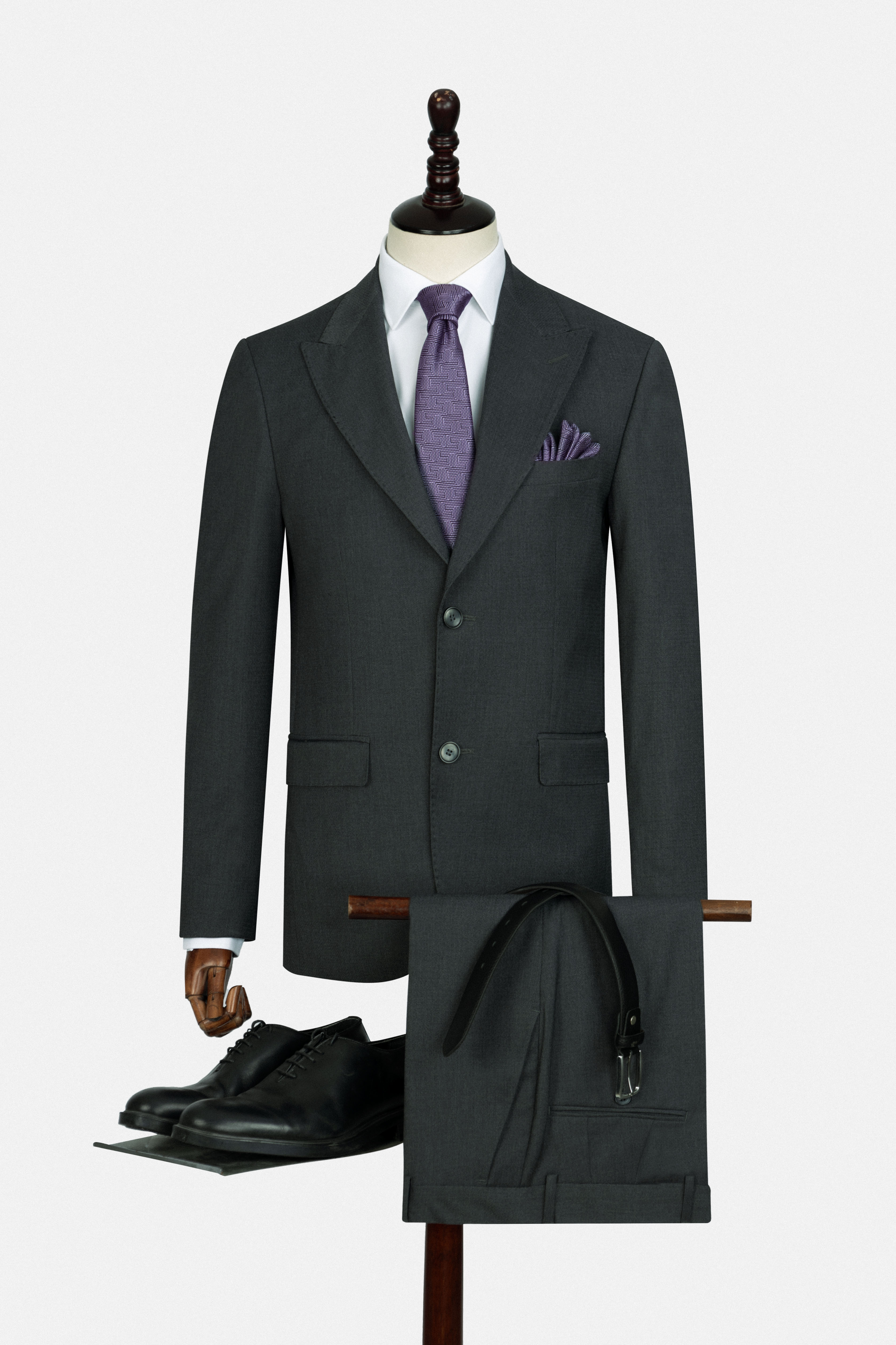 بدلة لون رمادي غامق