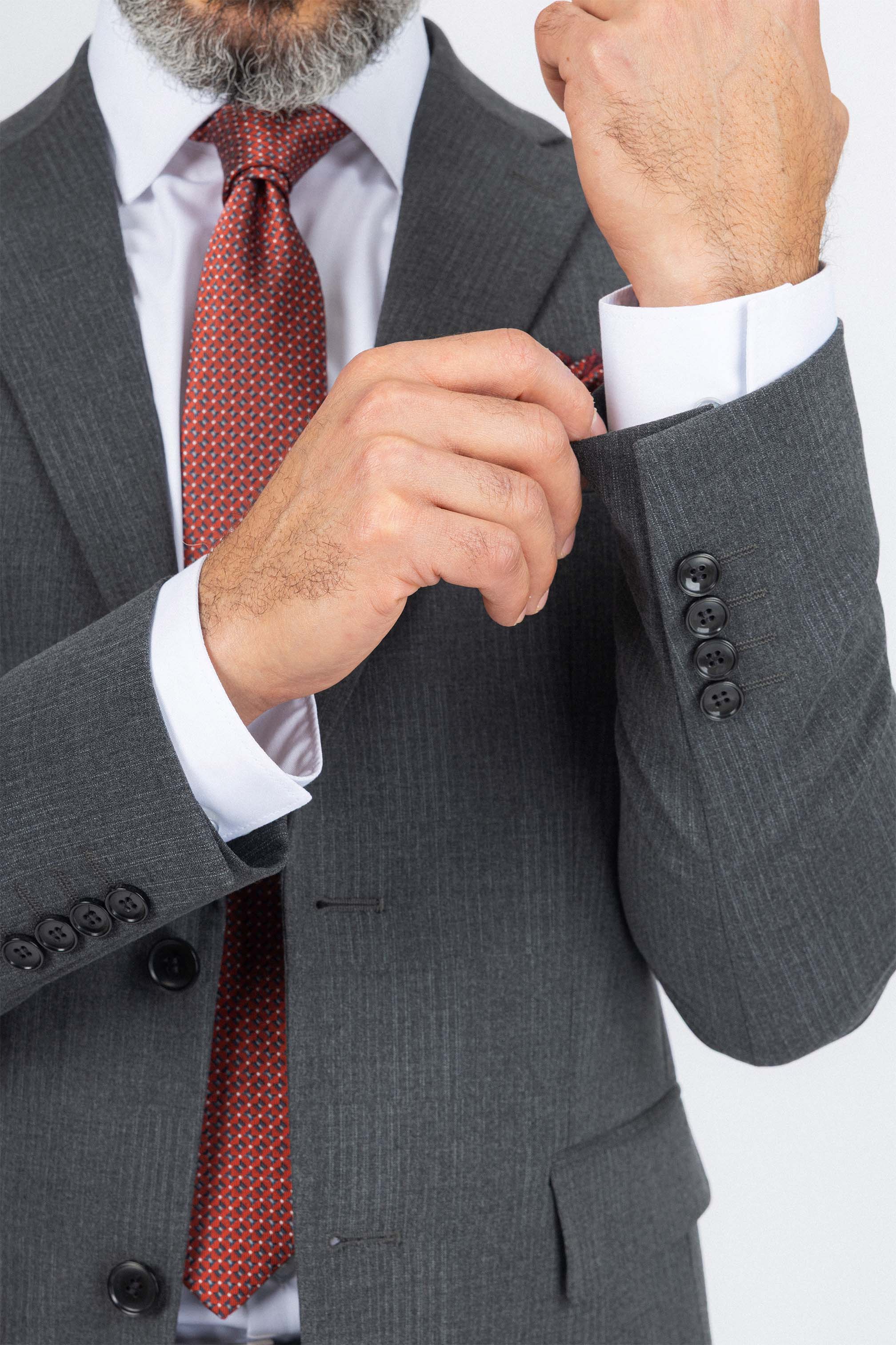 Dark Gray Textured Formal Suit