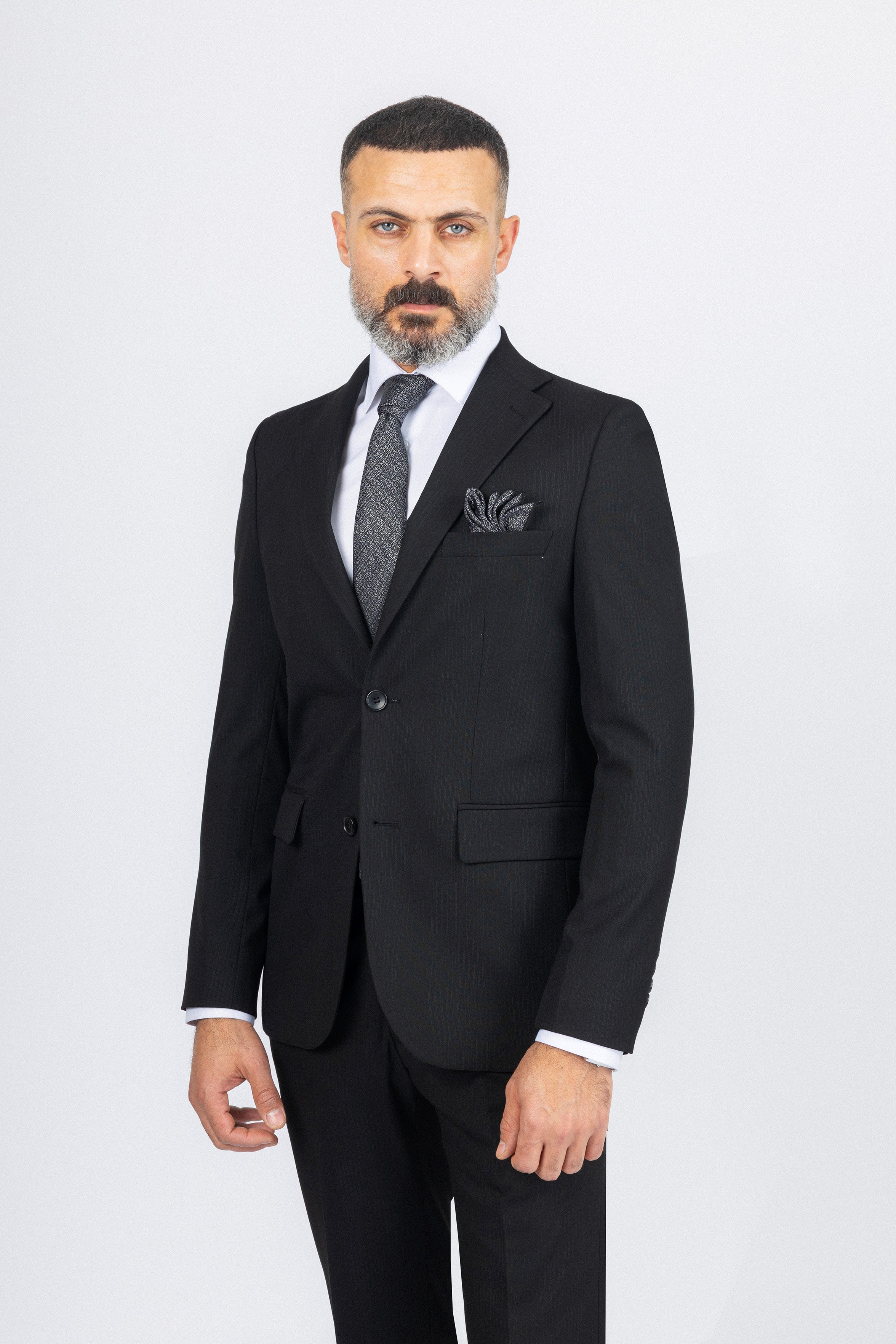 Black Fine Pinstripe Formal Suit