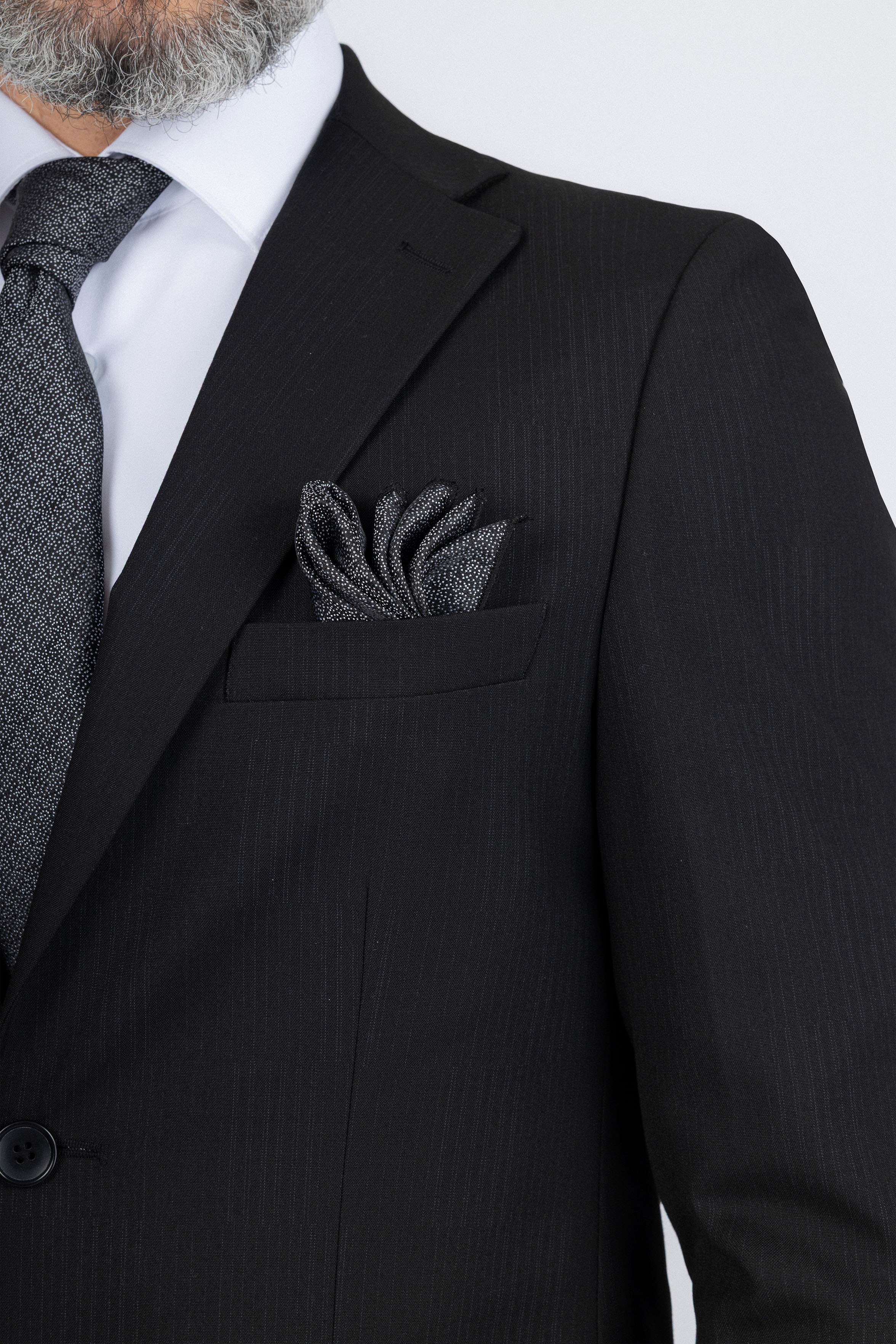 Black Fine Pinstripe Formal Suit