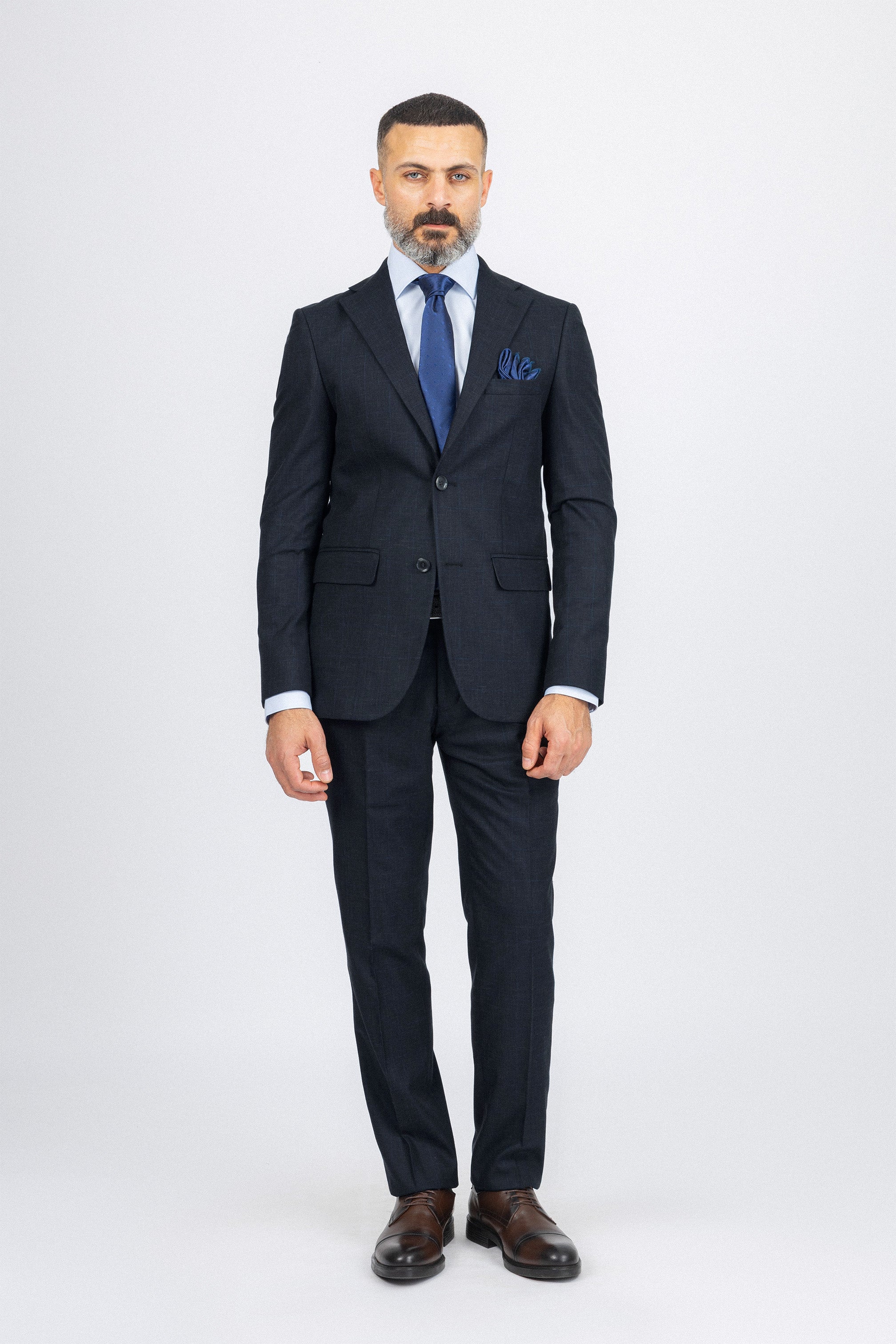 Dark Gray Checked Formal Suit