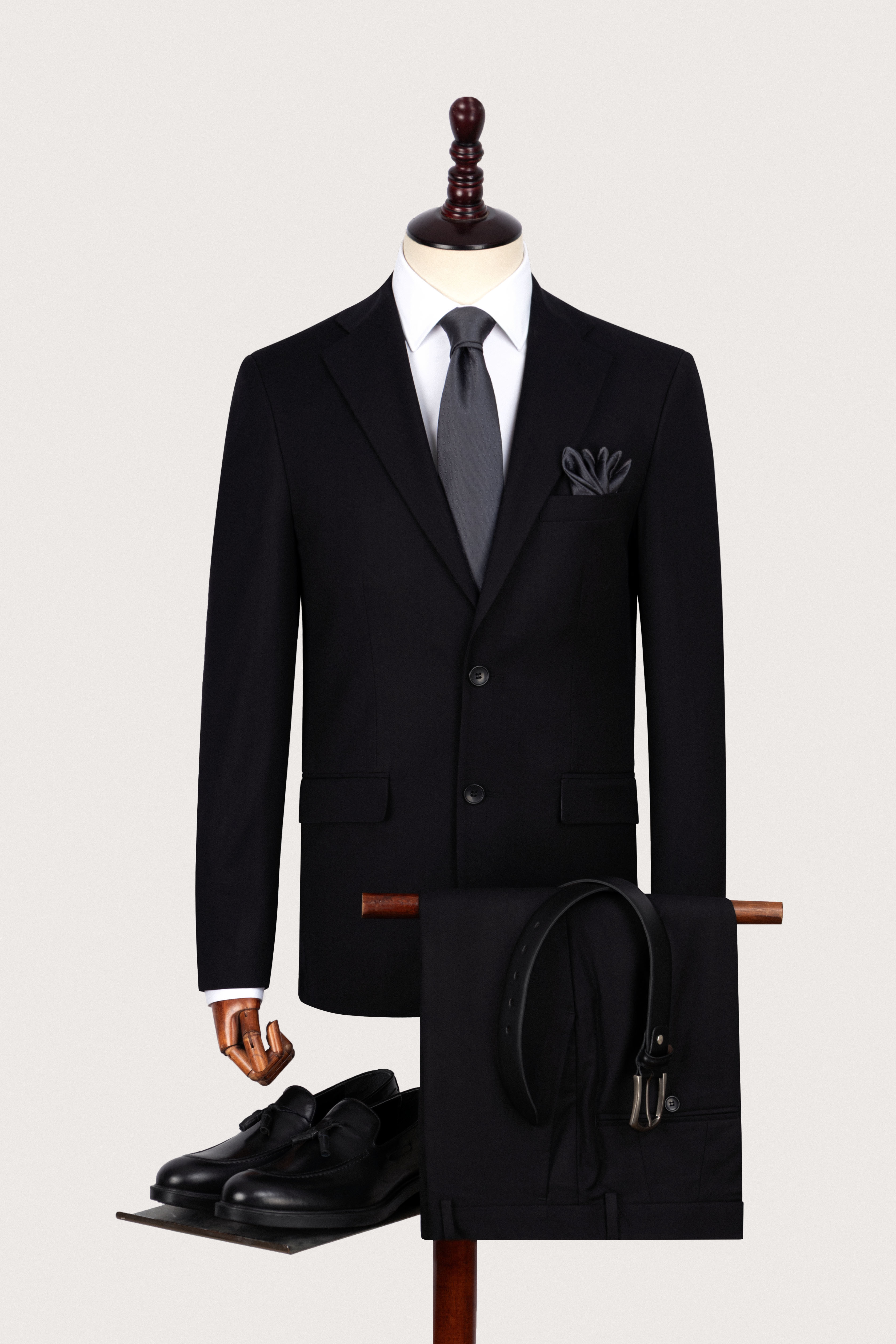 Black Patterned Formal Suit