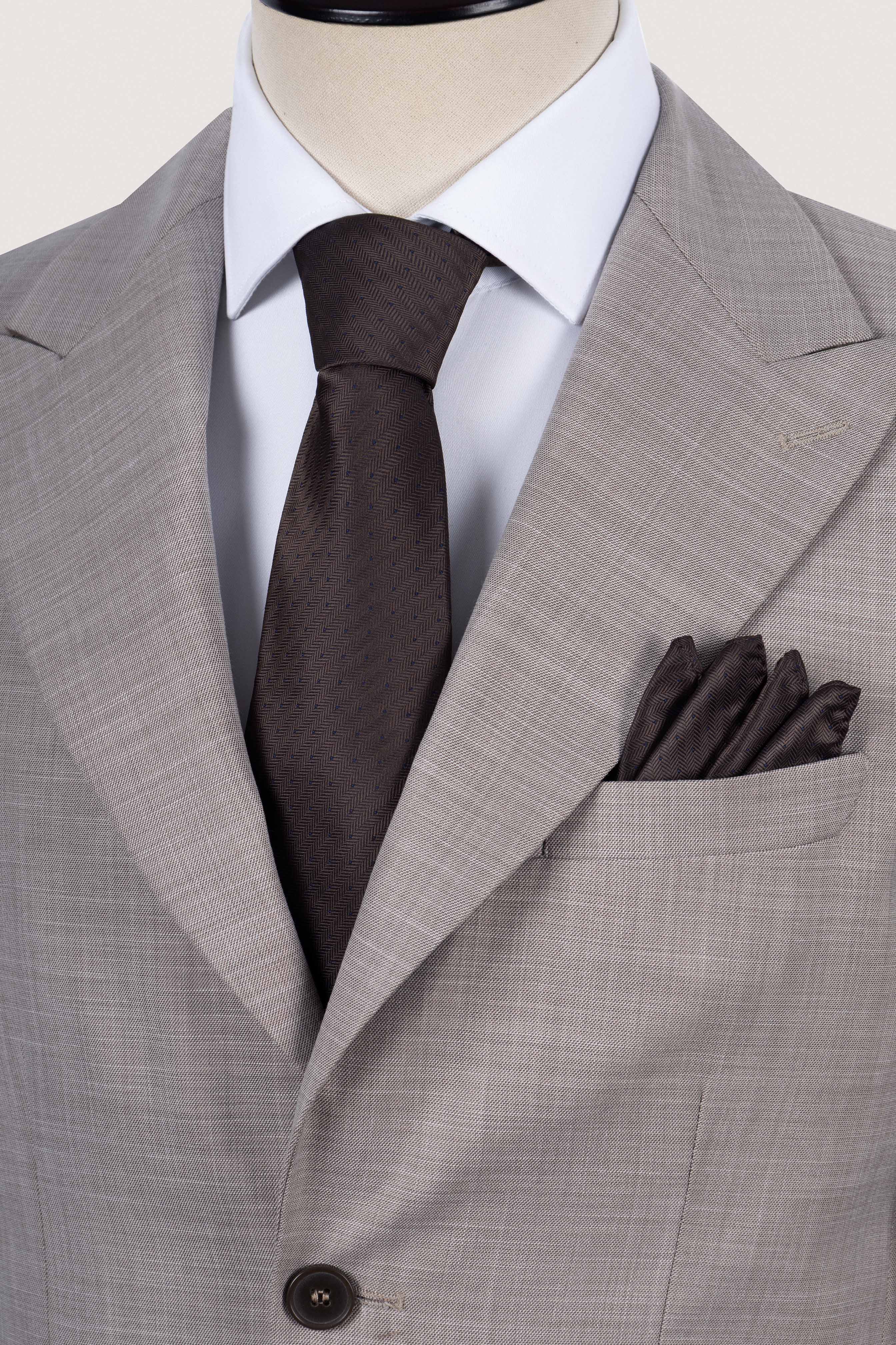 Beige Micro-textured Suit