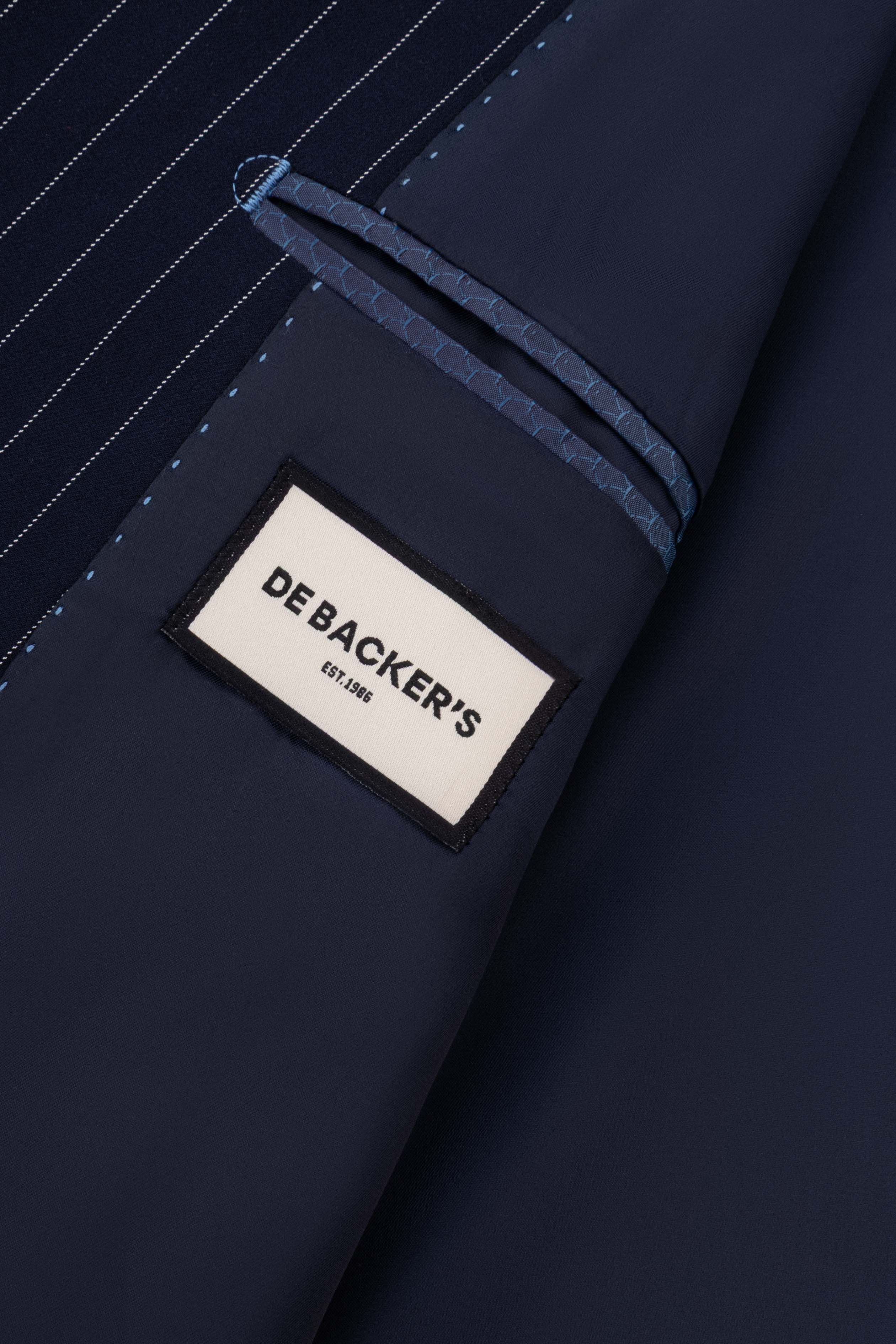 Striped Double Breasted Dark Navy Suit