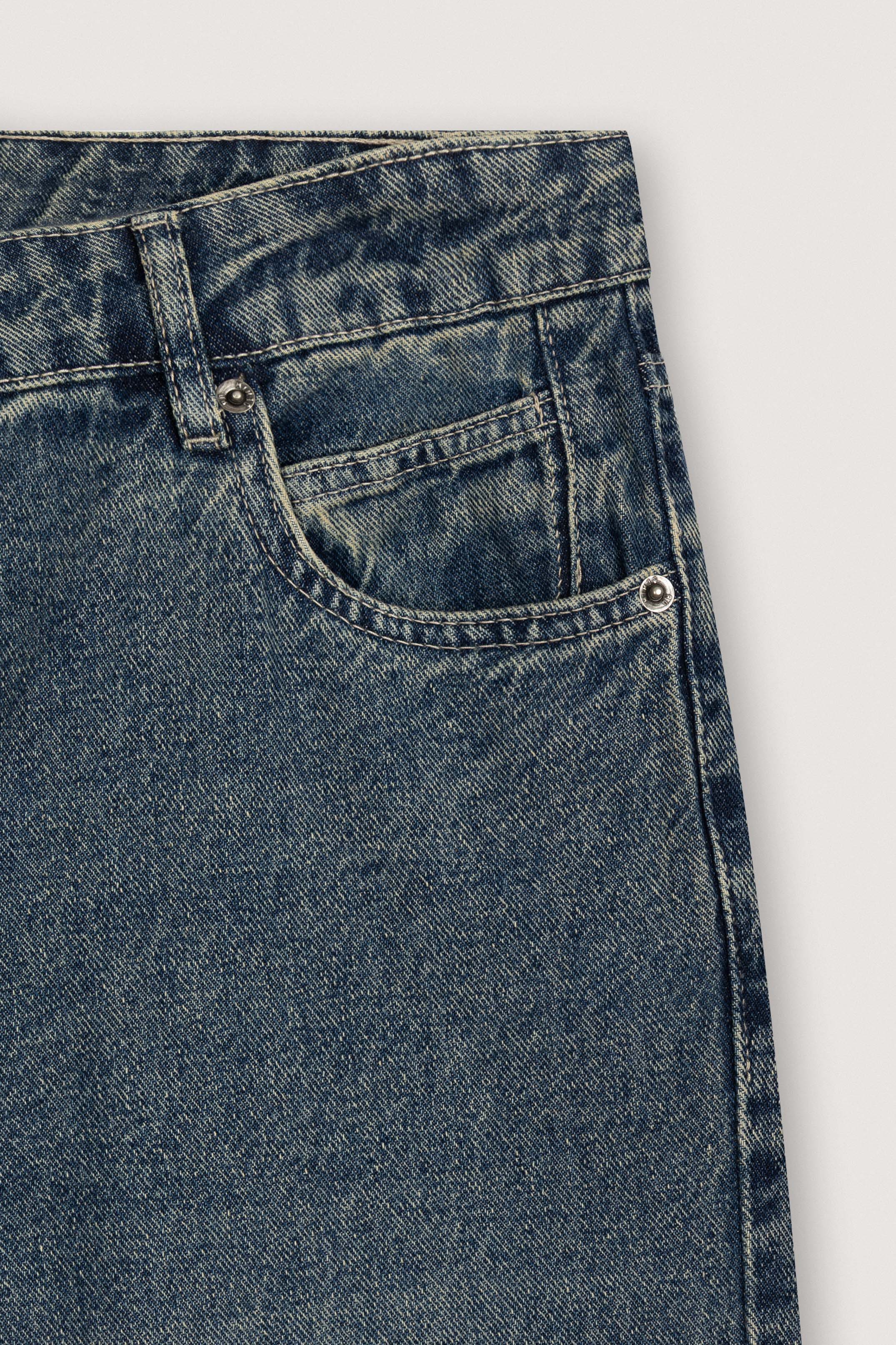 Vintage Style Blue wash Straight Jeans