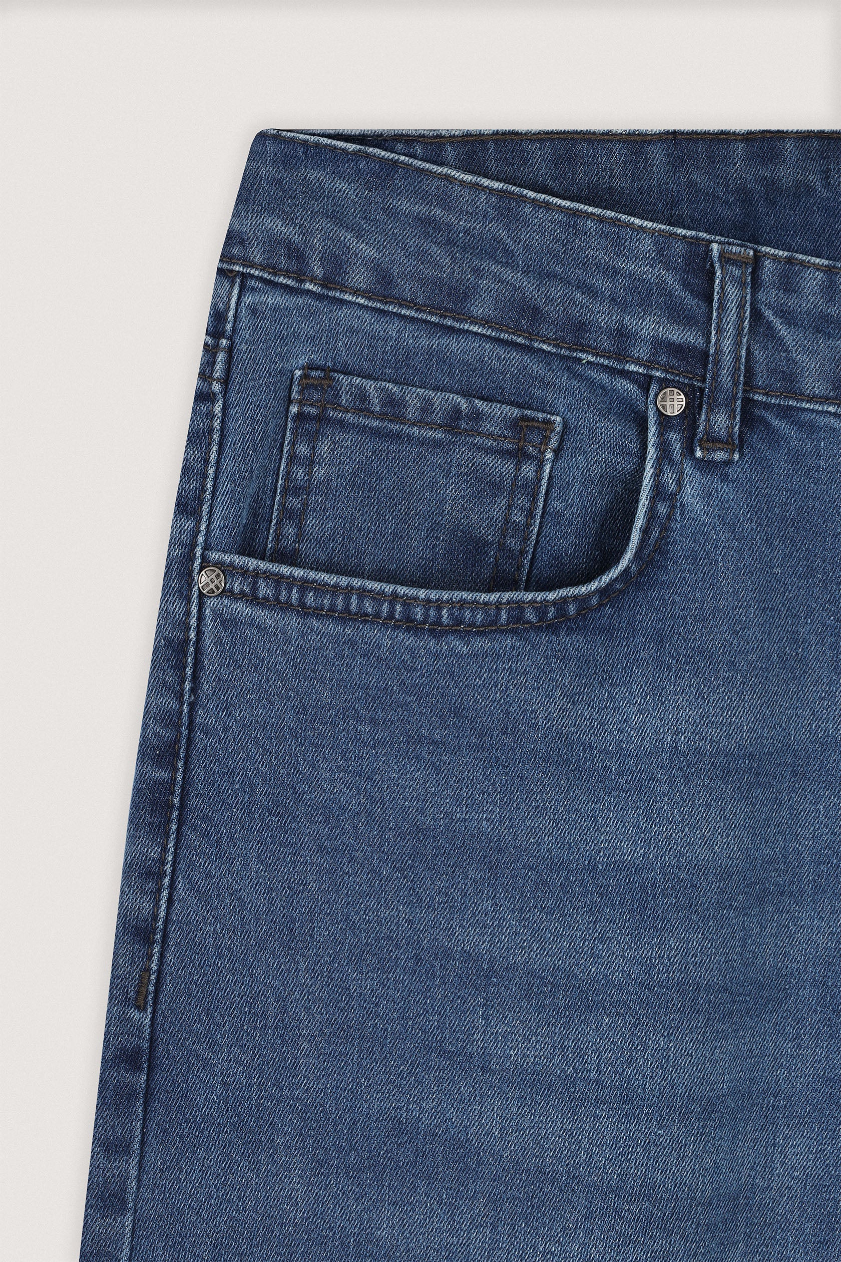 Light–medium blue Jeans