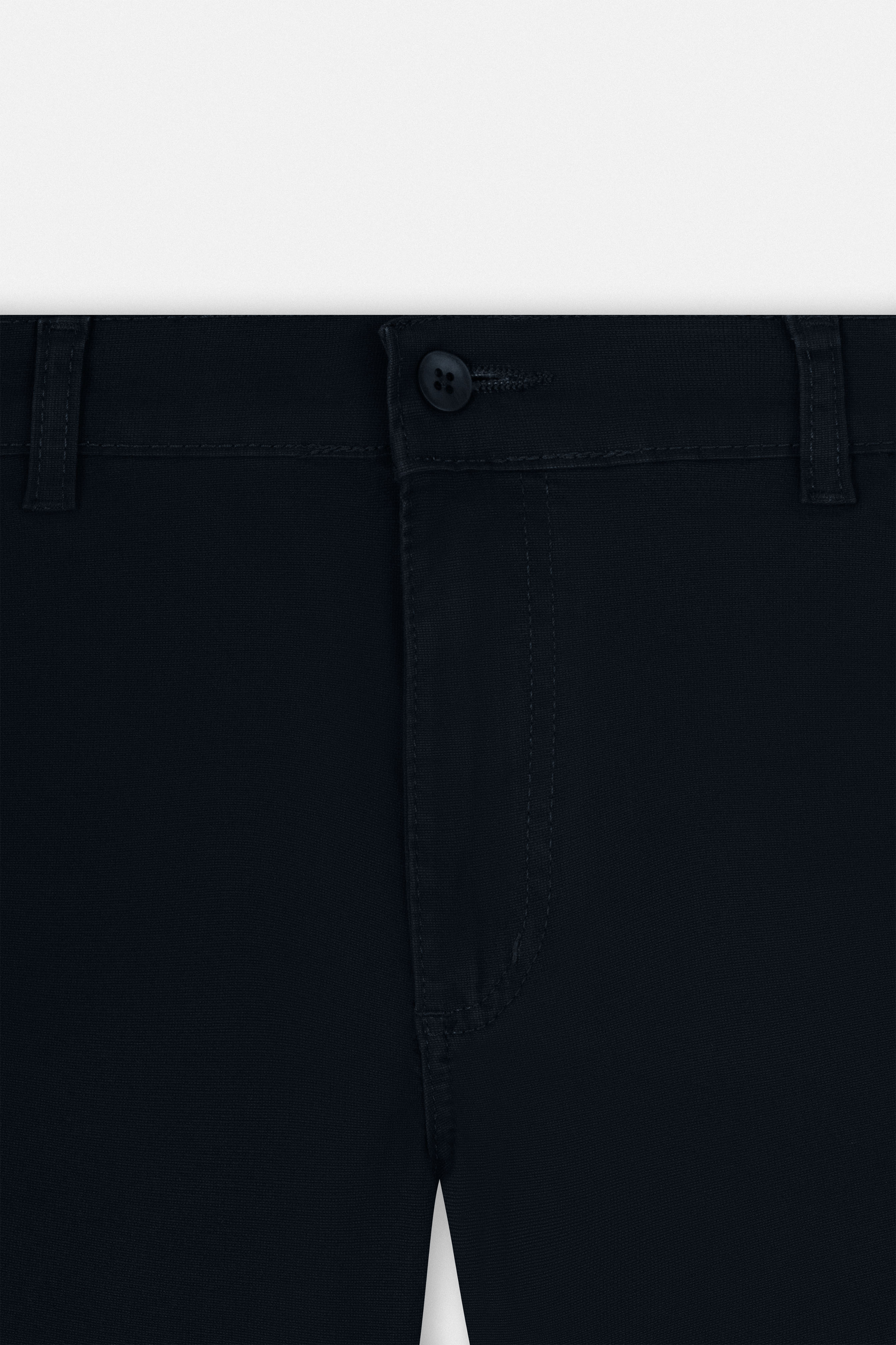 Patterned Navy Gabardine Short