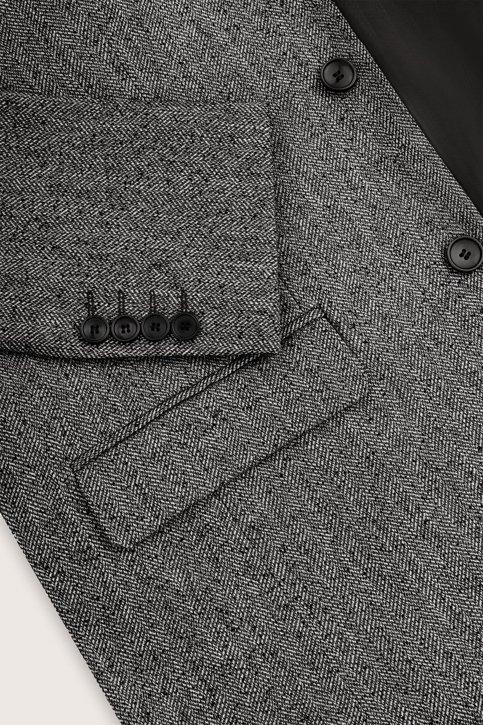 Dark Gray Textured Classic Blazer