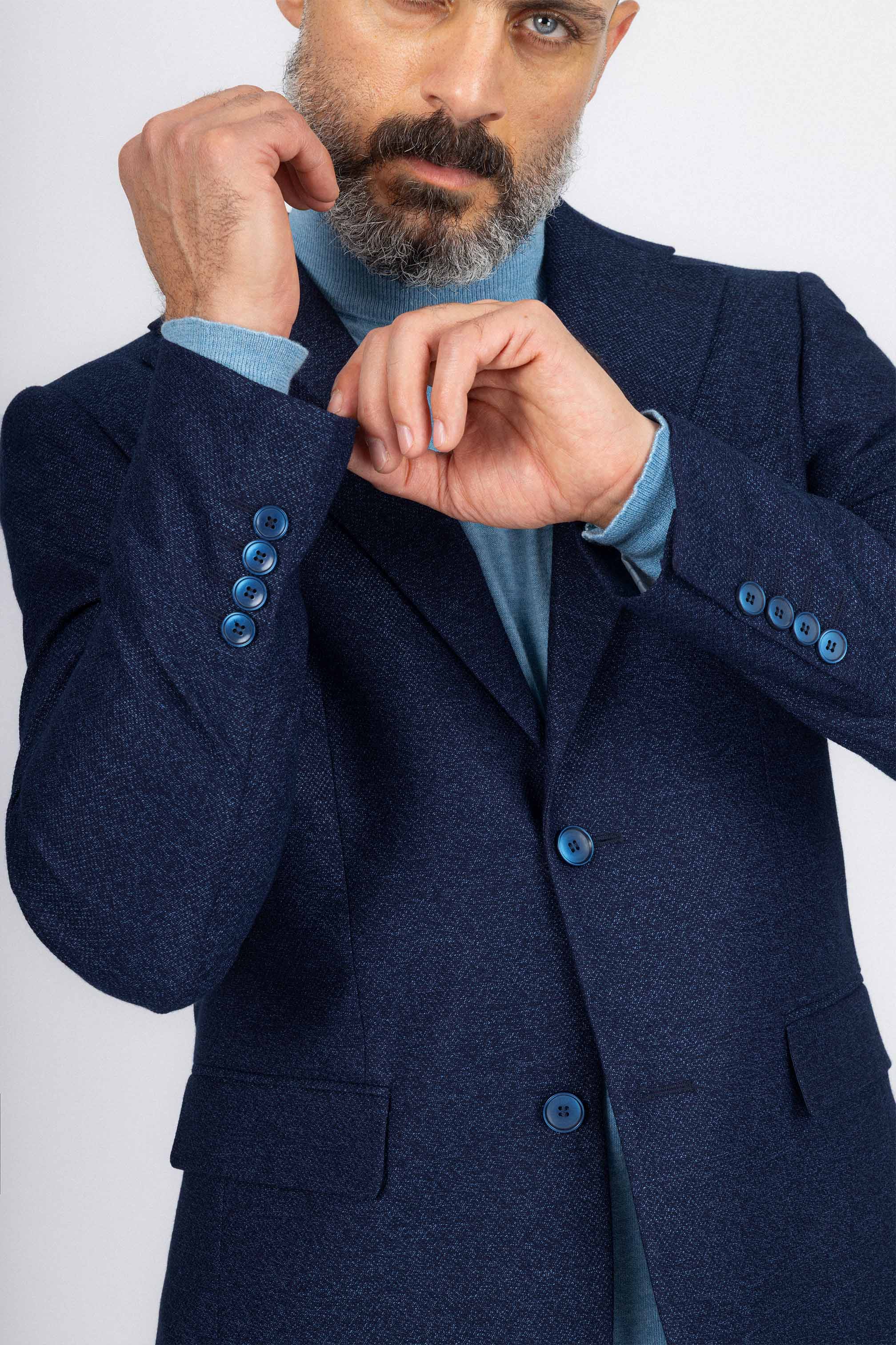 Navy Textured Classic Blazer