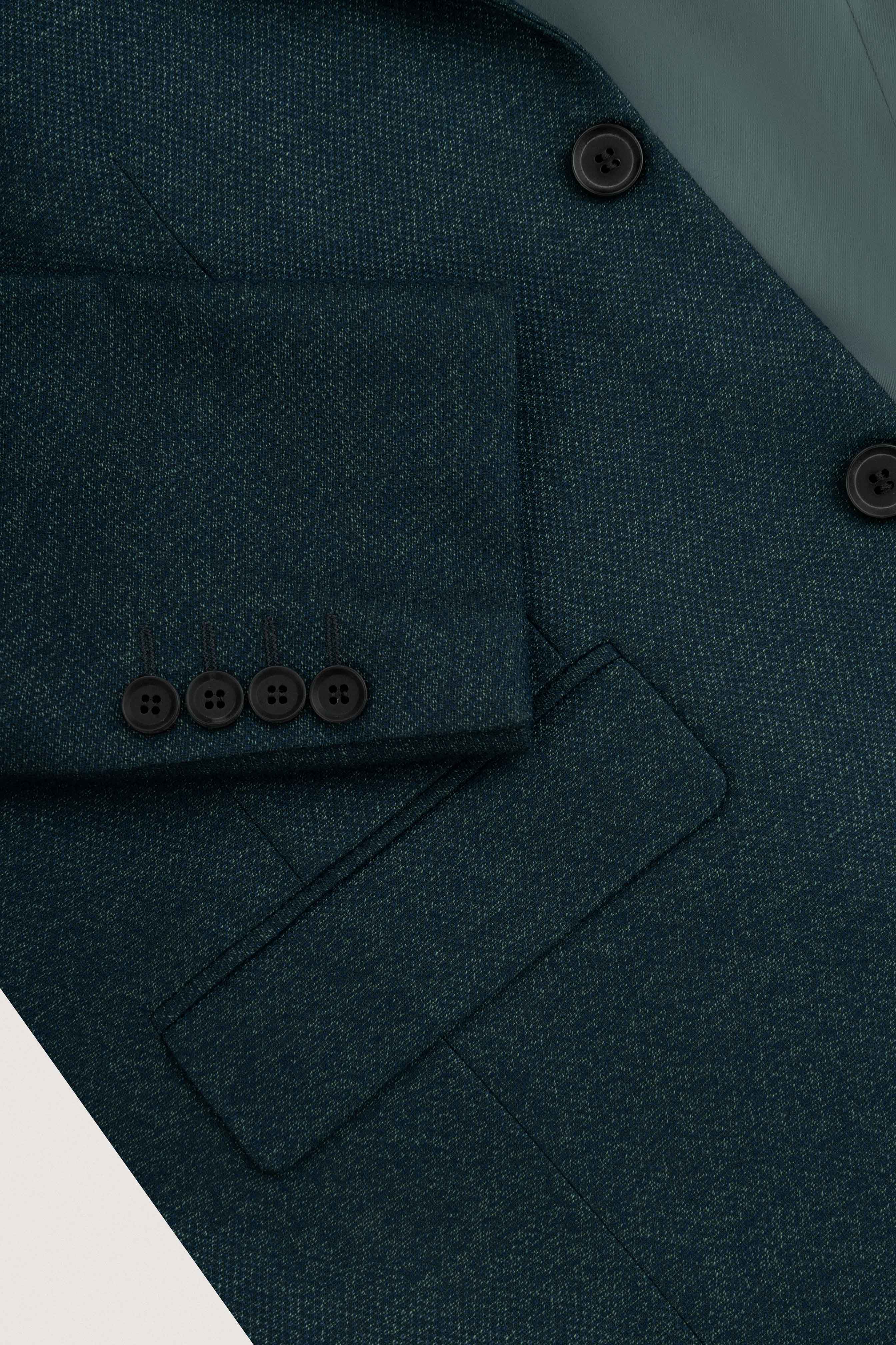 Azure Green Textured Classic Blazer