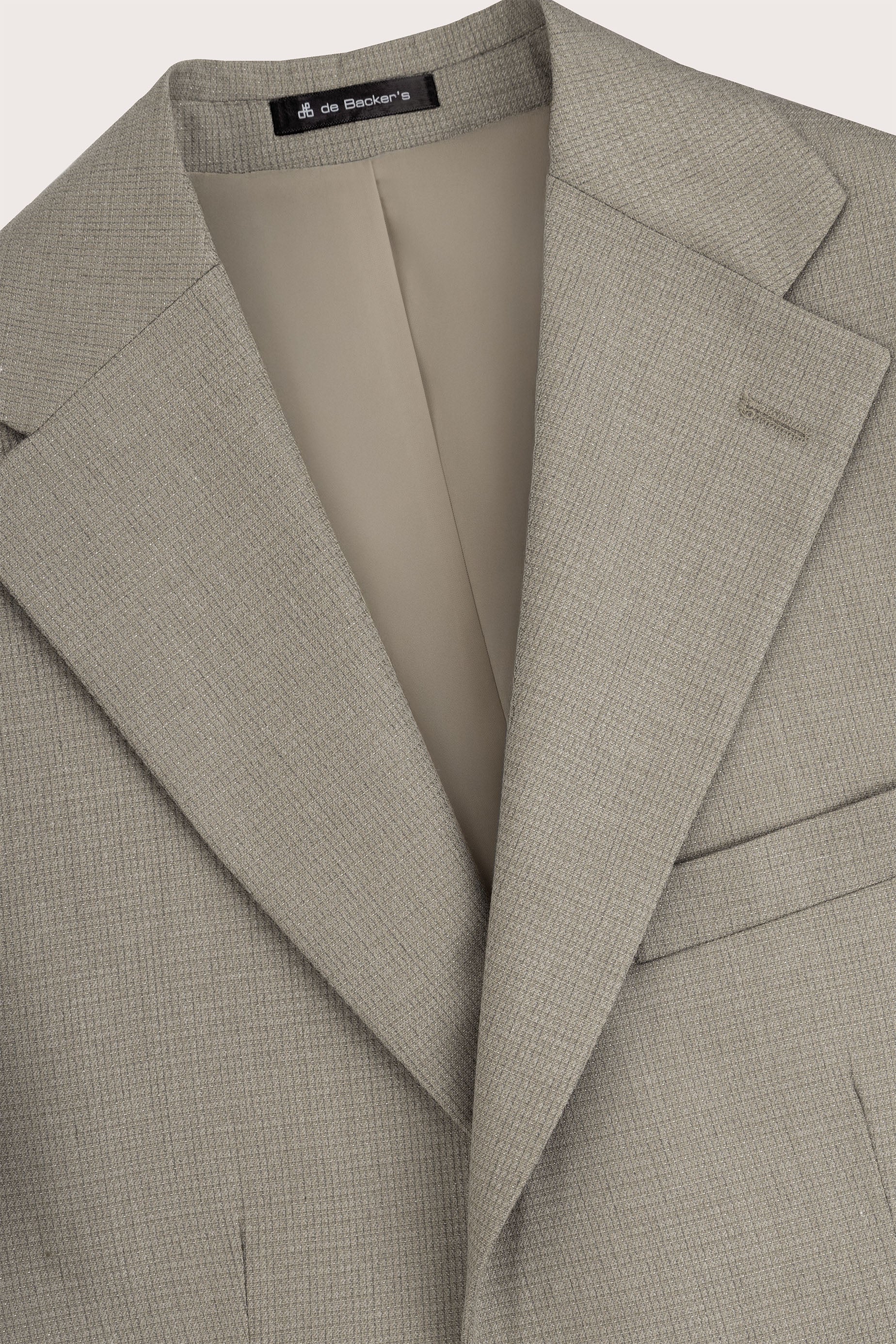 Beige Checked Classic Blazer