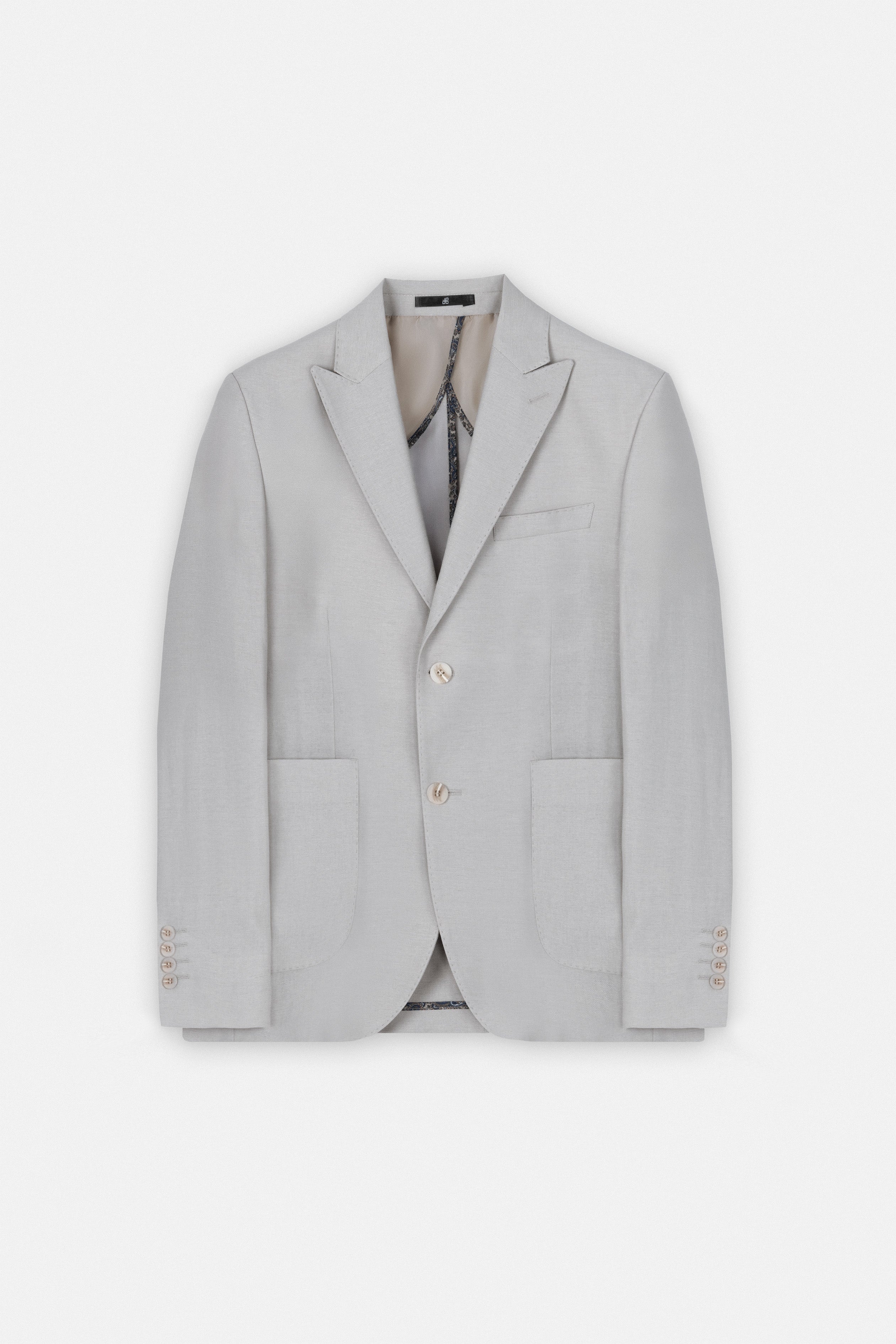 بليزر كاجوال من كتان مخلوط باللون بيج