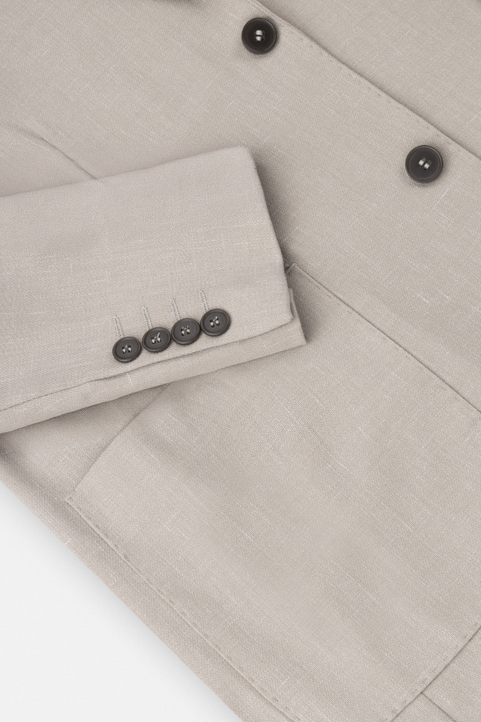 بليزر كاجوال من مزيج الكتان بلون البيج الداكن