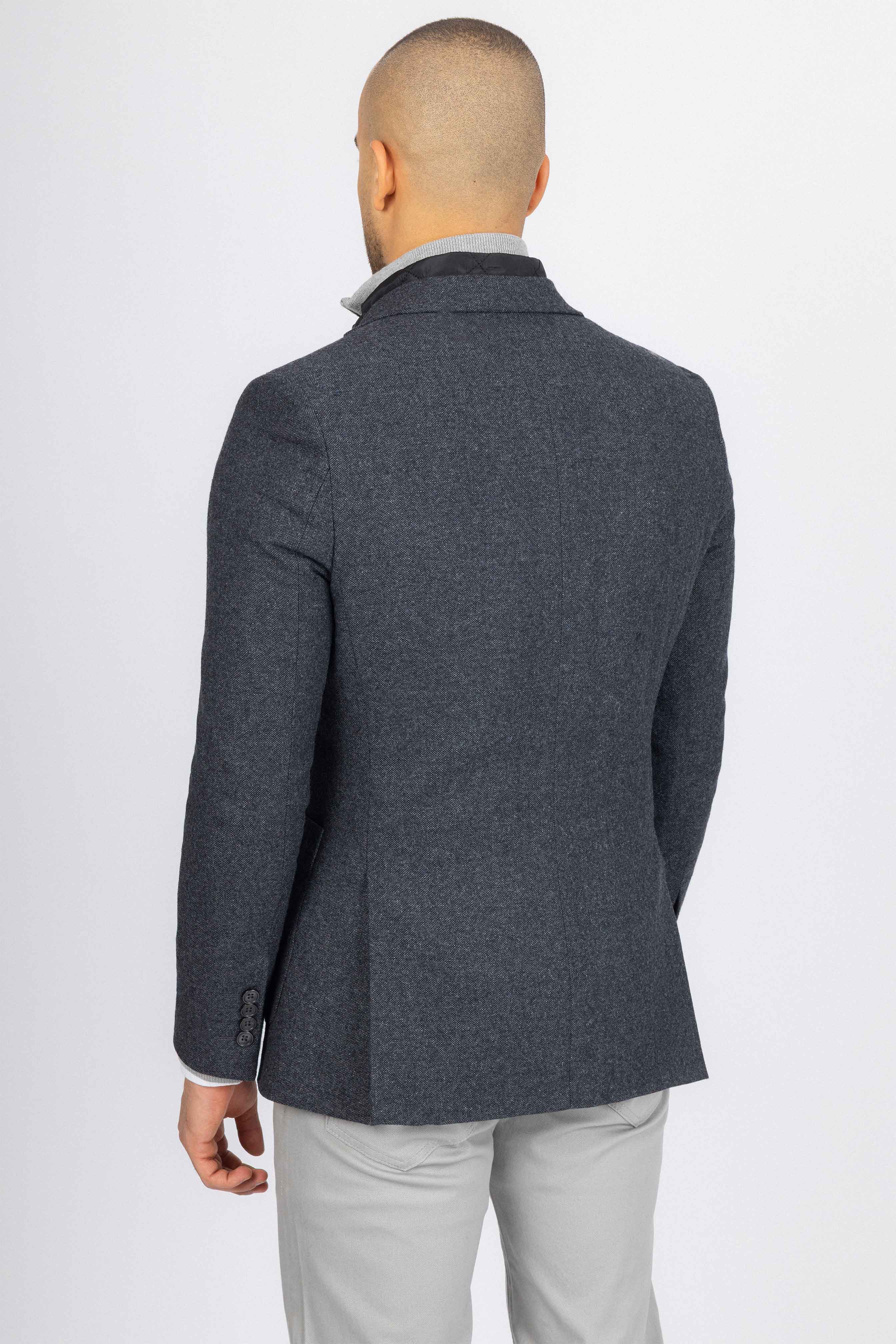 Dark Gray Blazer with removable padded Vest