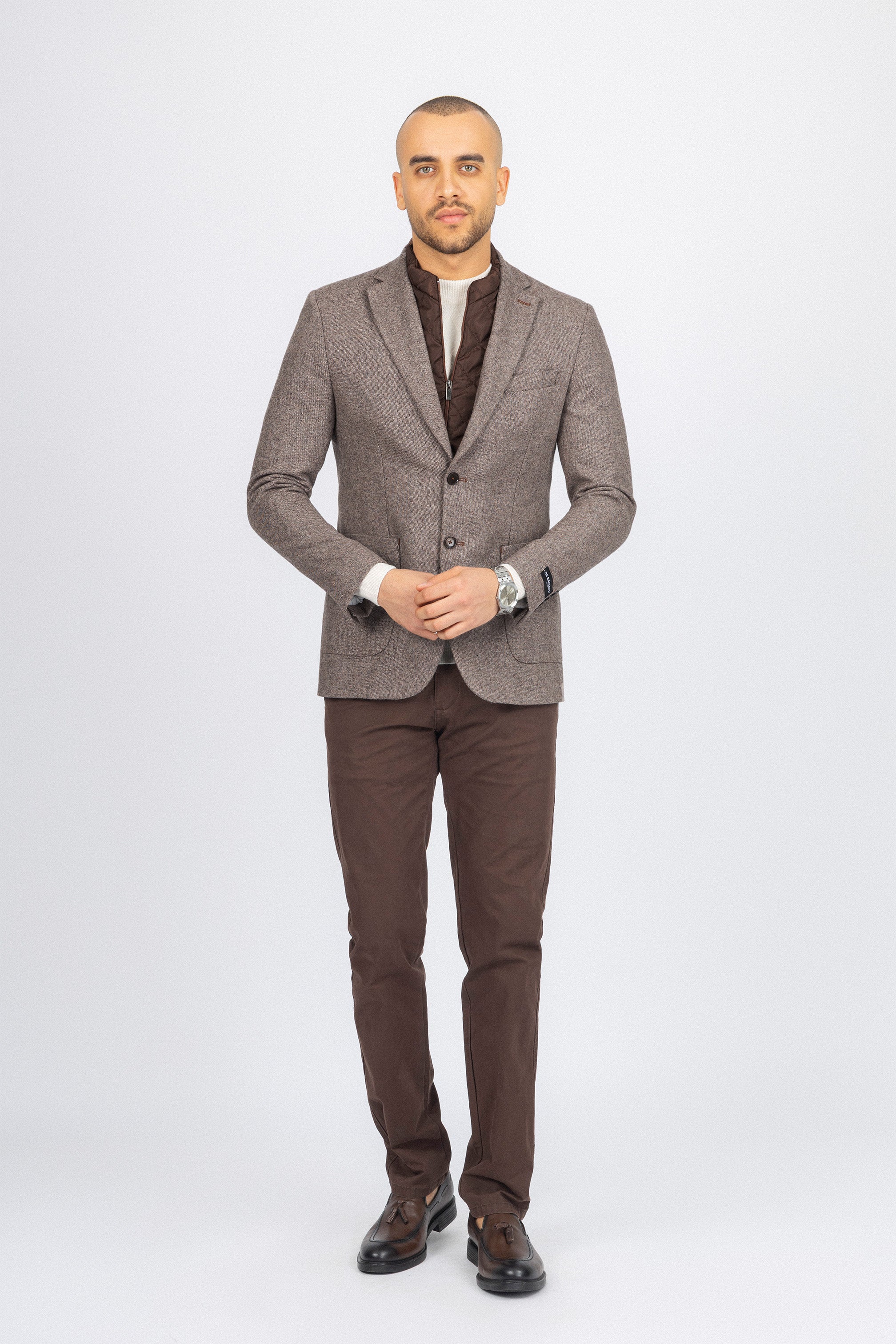 Brown Blazer with removable padded Vest