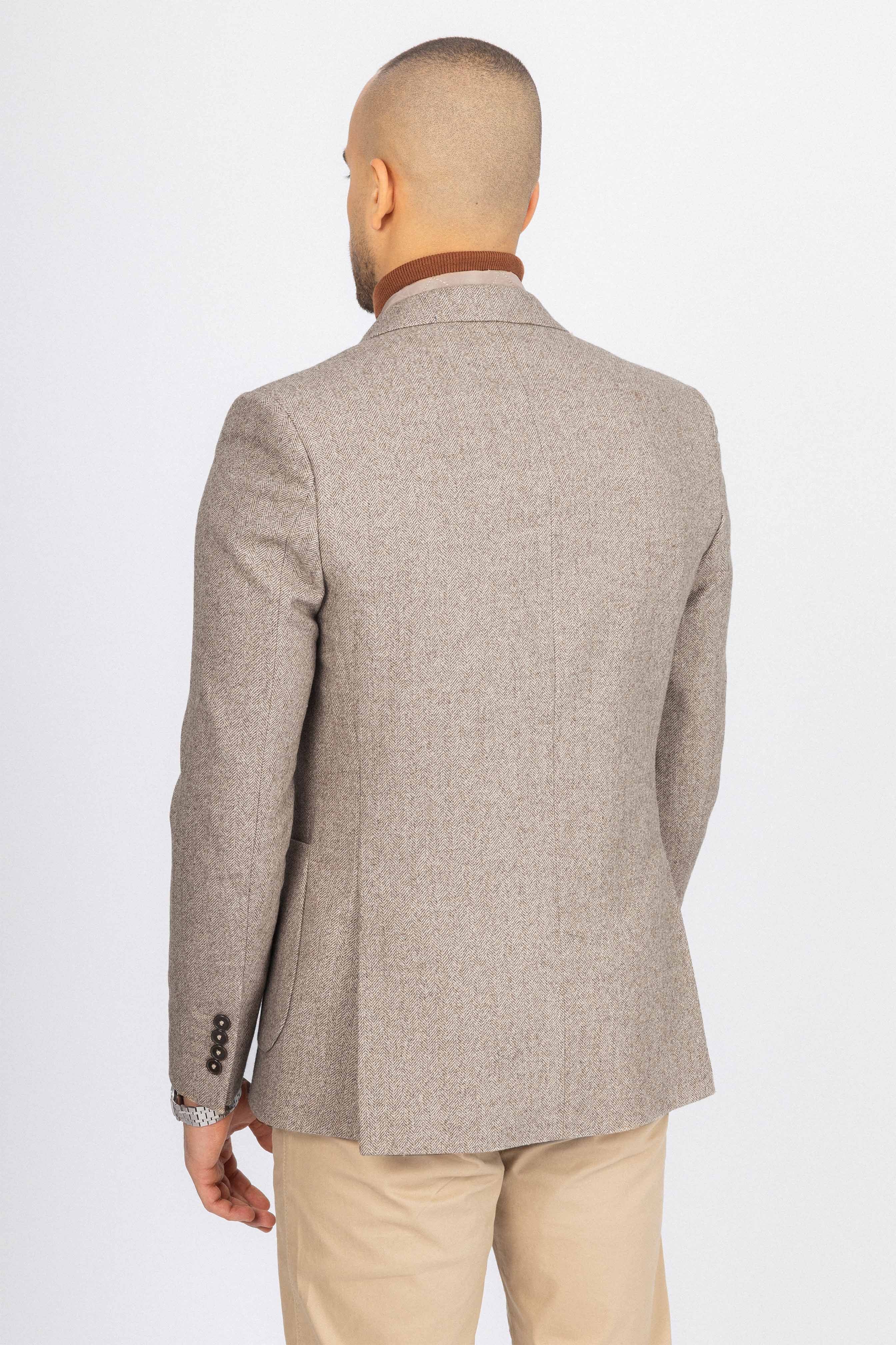 Light Brown Blazer with removable padded Vest