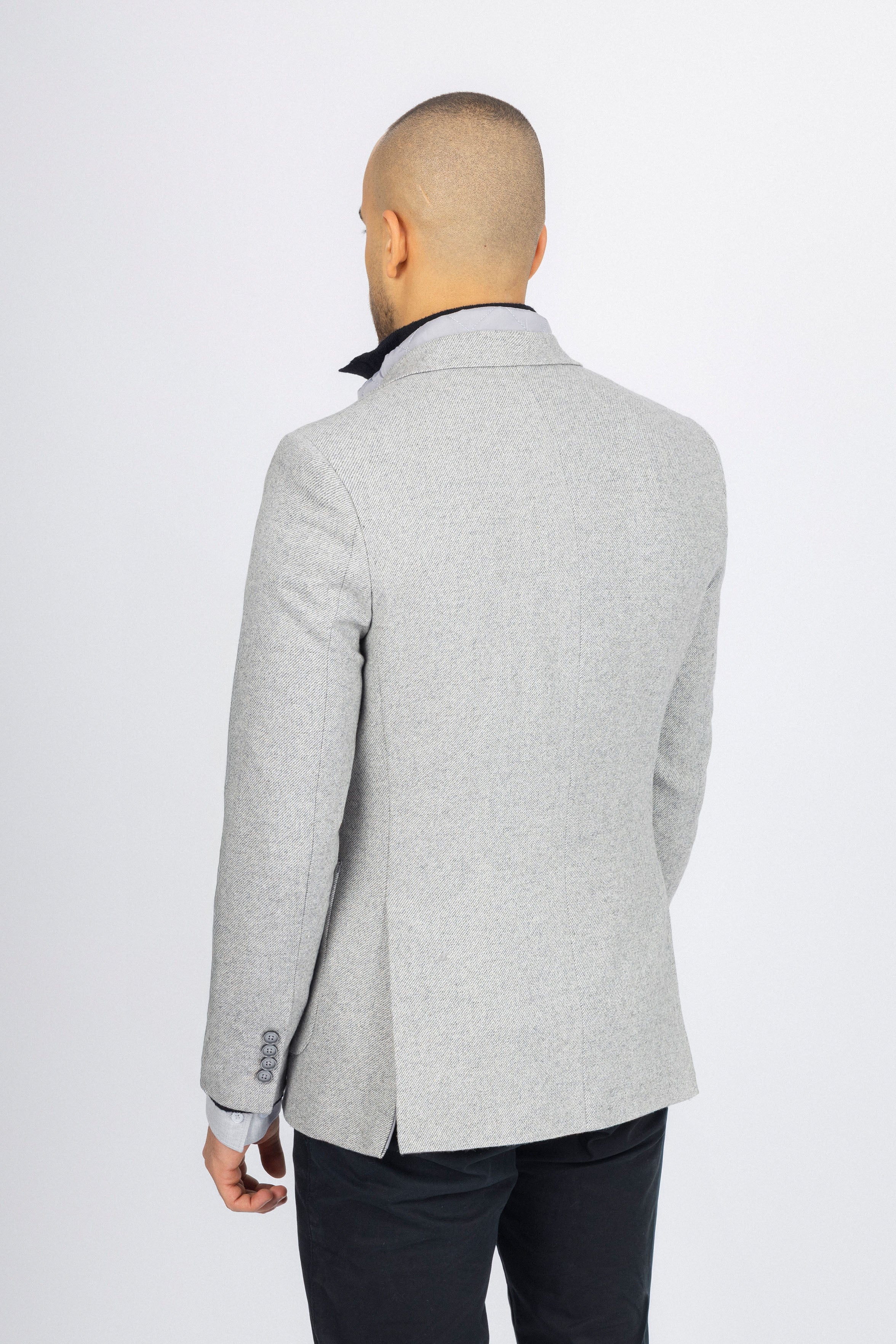 Light Gray Blazer with removable padded Vest