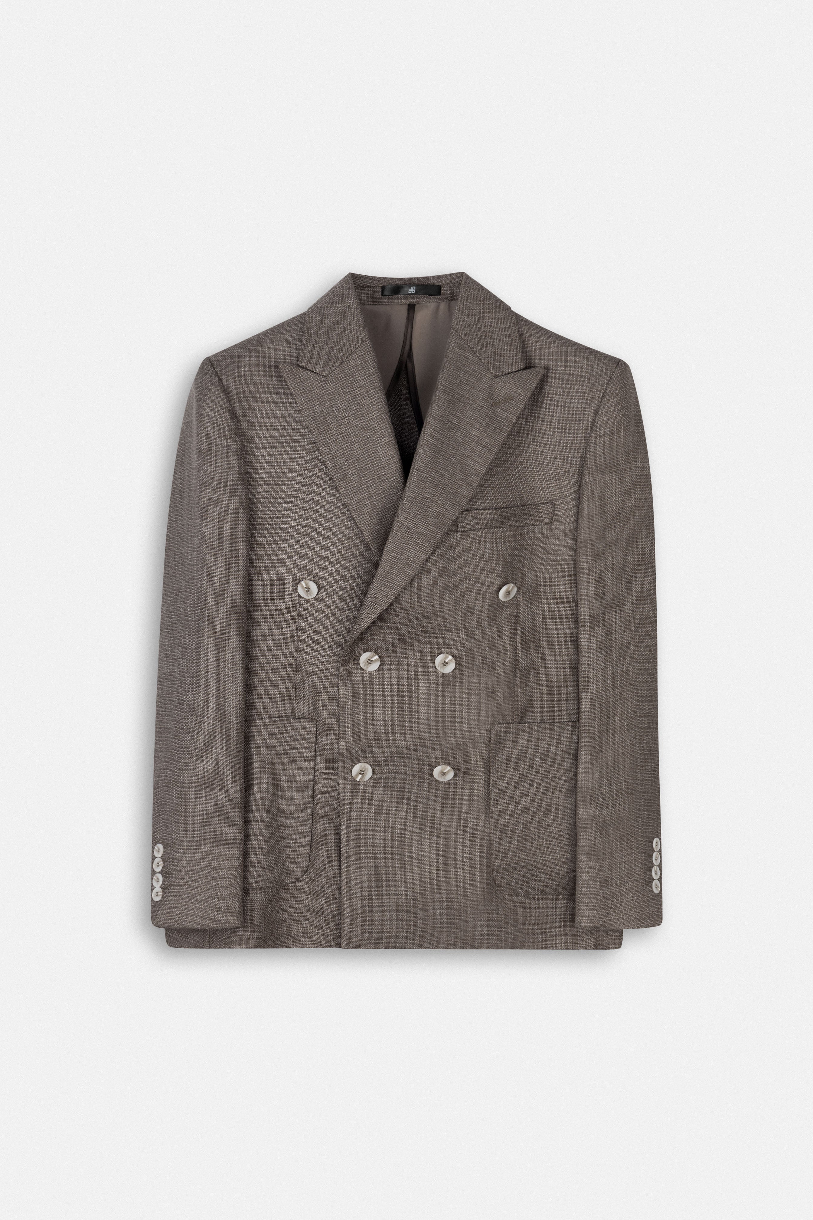 Patterned Dark Brown Casual Blazer