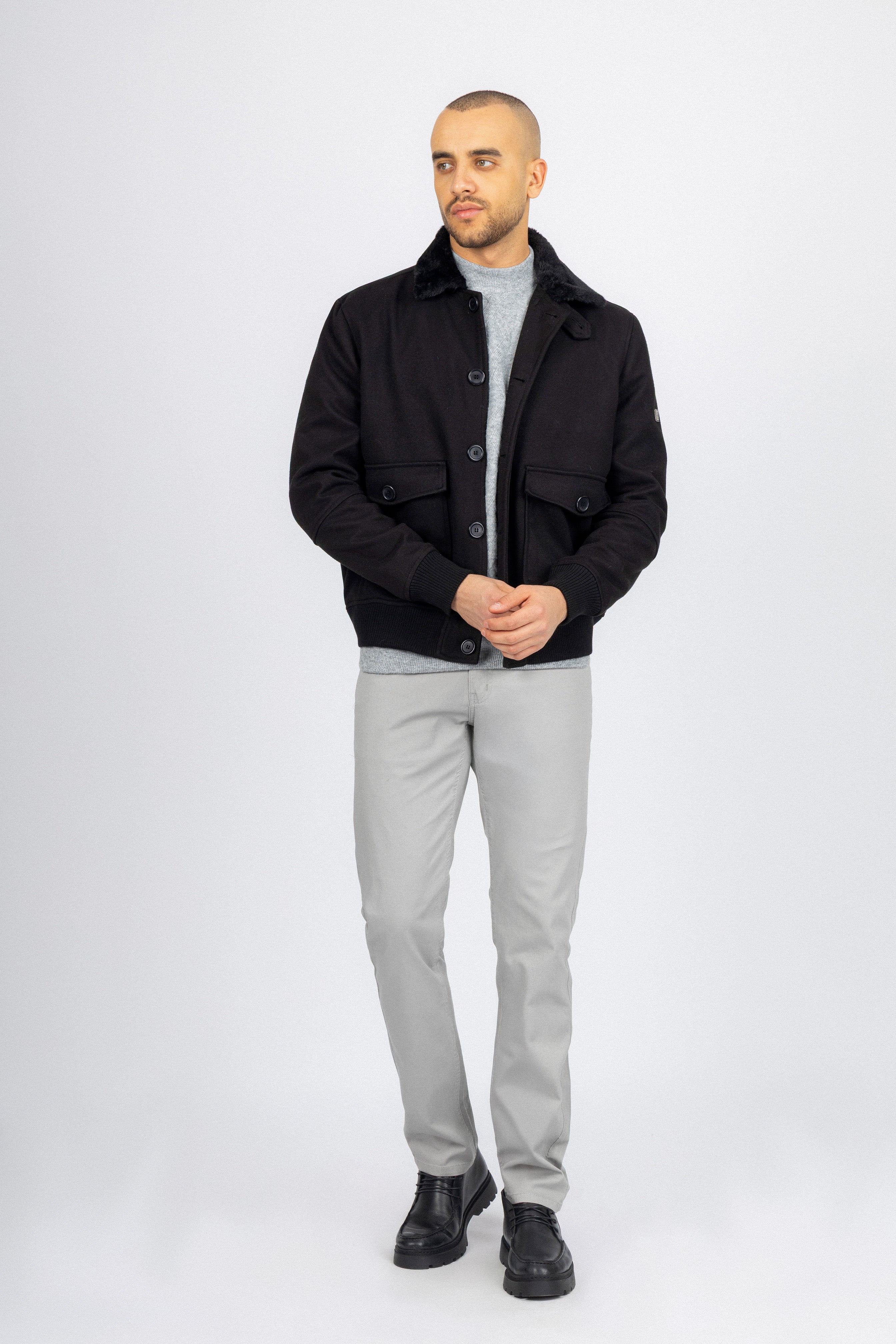 Black Jacket with fur piece