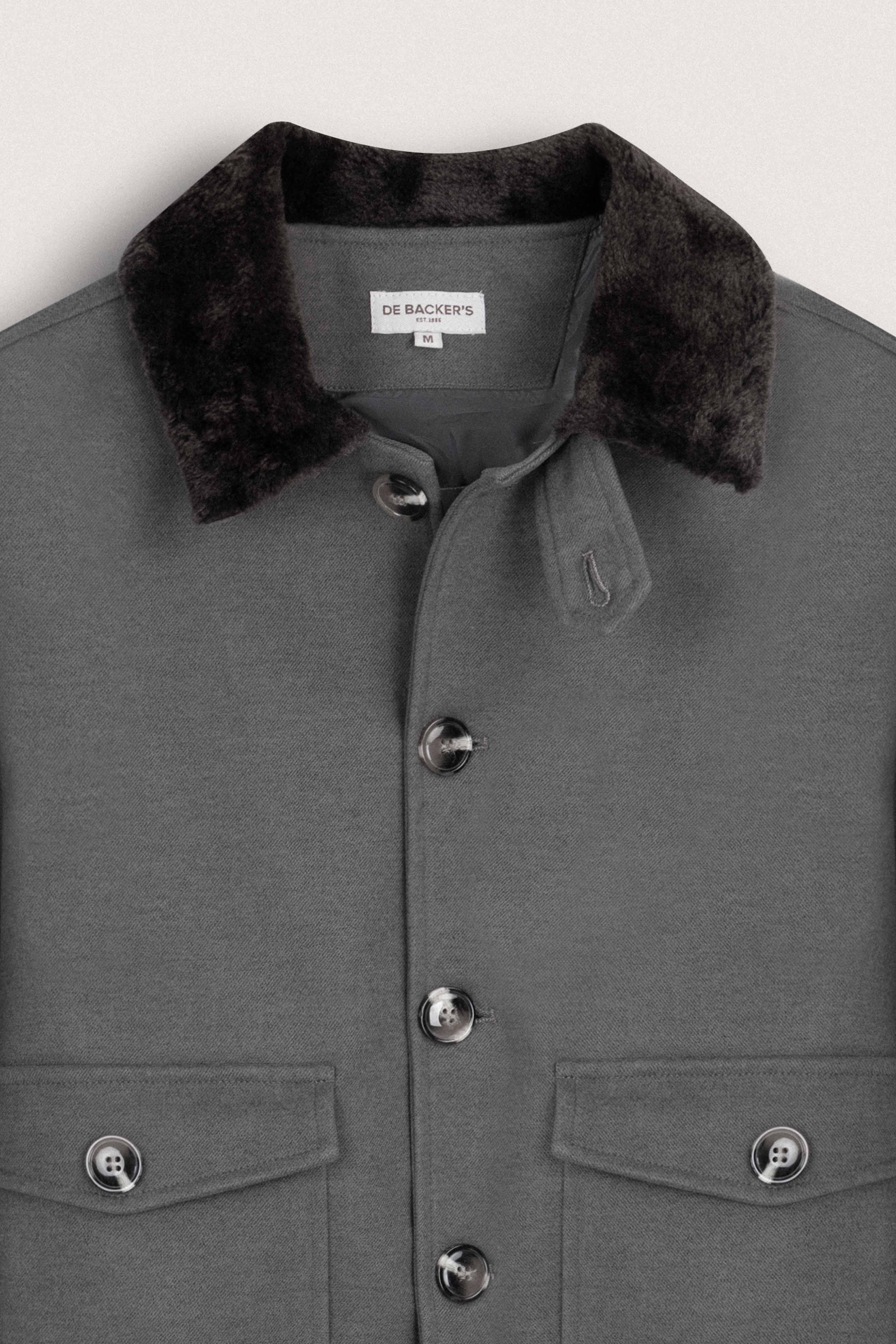 Dark Gray Jacket with fur collar