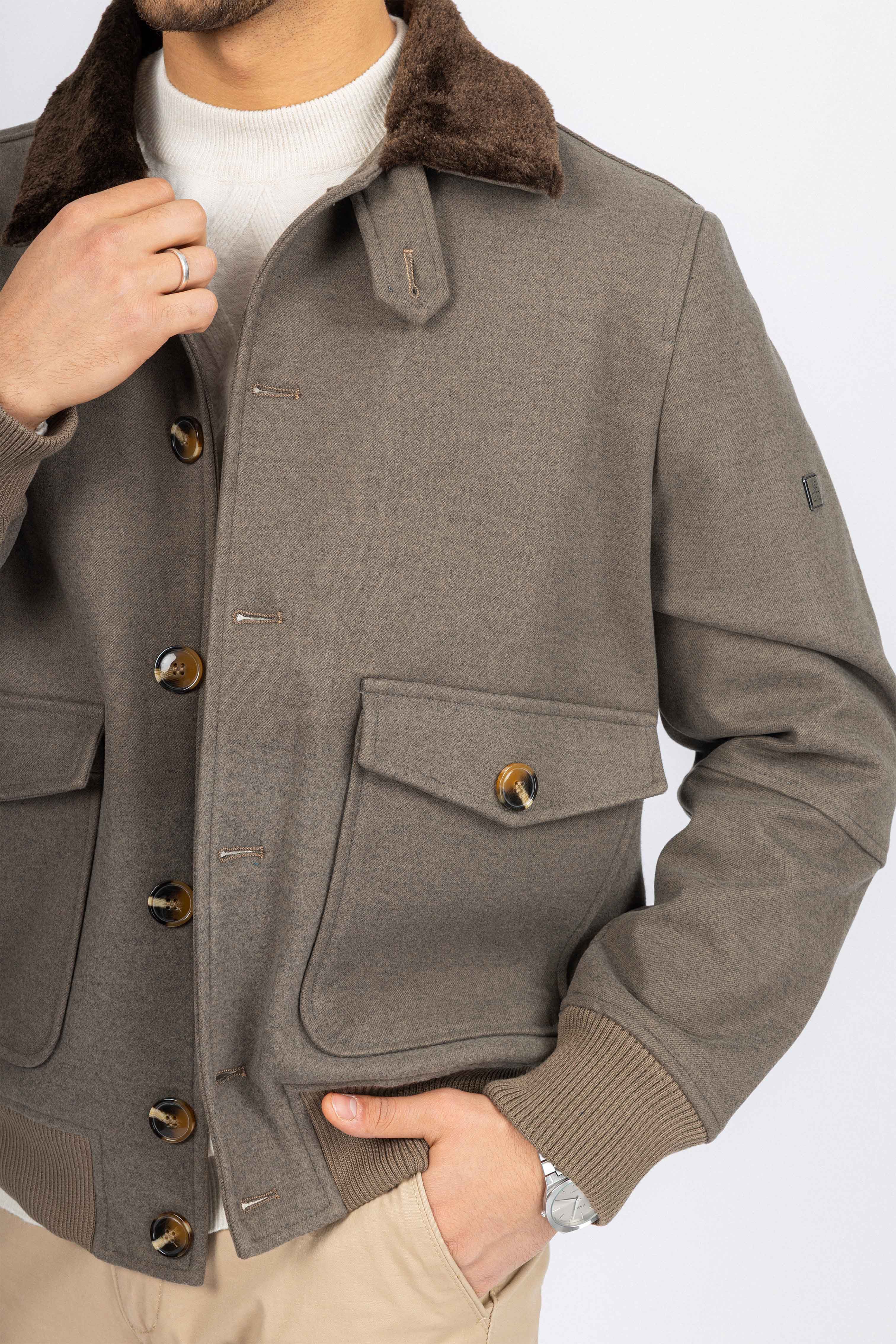 Light Brown Jacket with fur piece