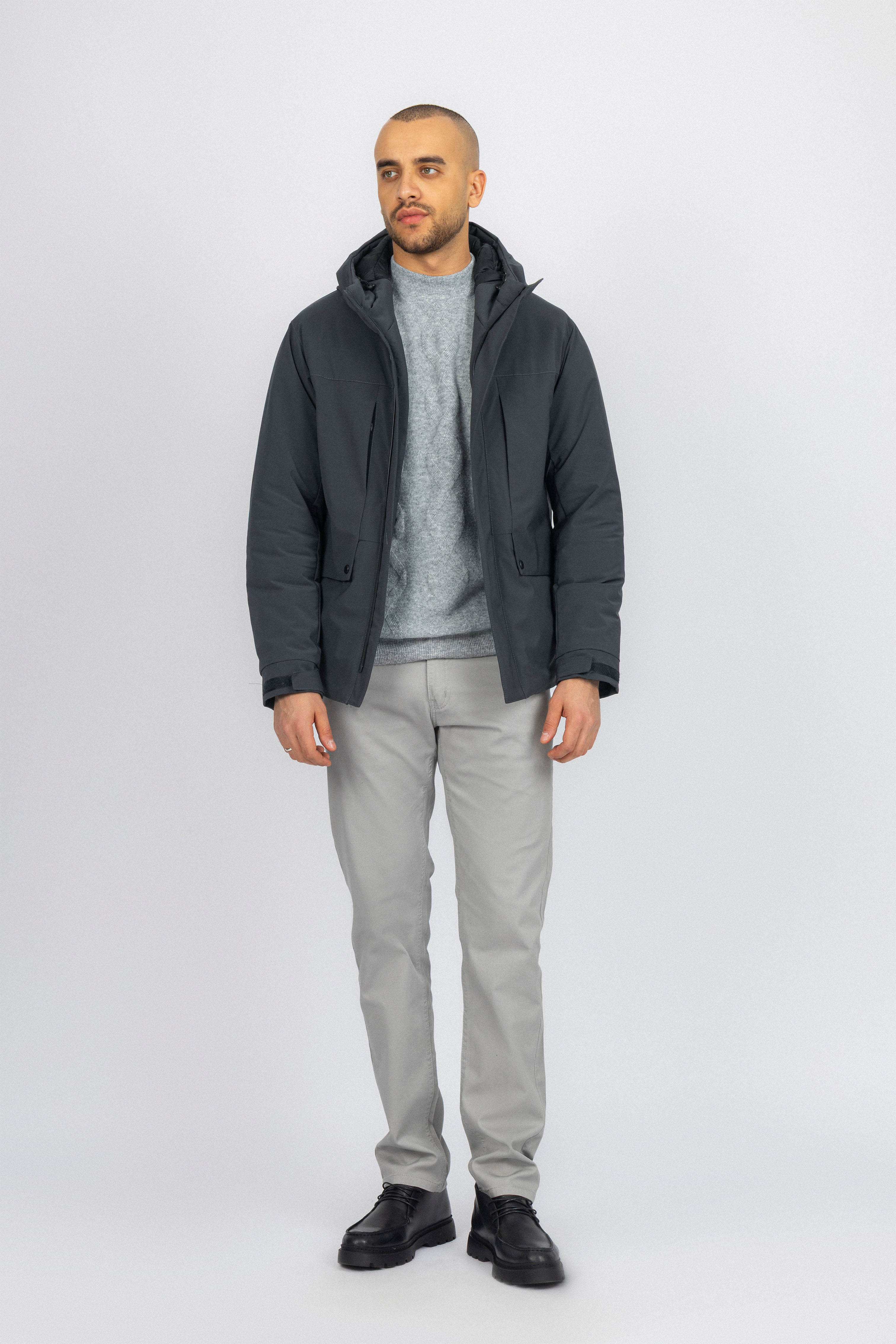 Dark Charcoal Waterproof Hooded Jacket