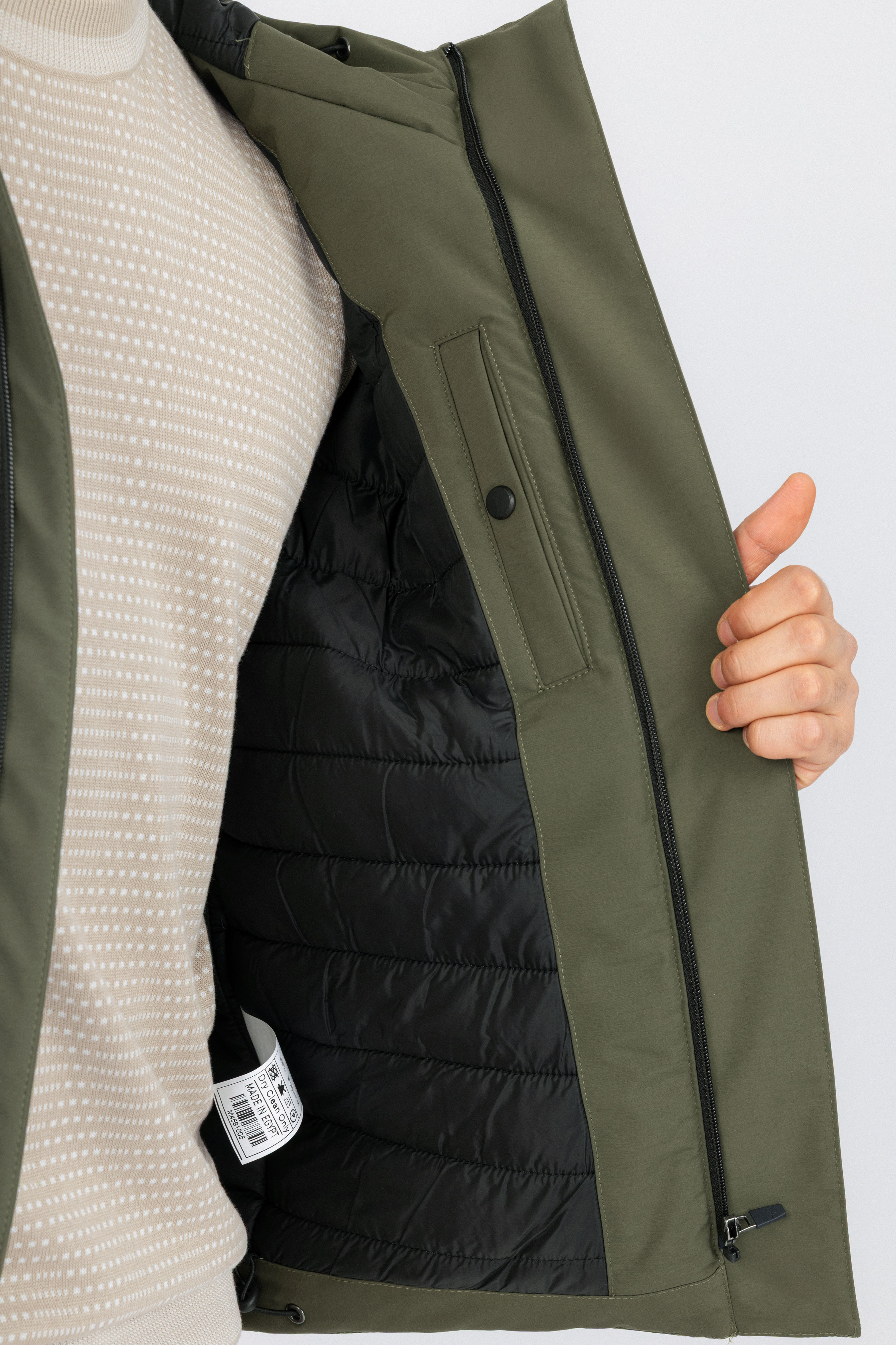 Olive Green Waterproof Hooded Jacket
